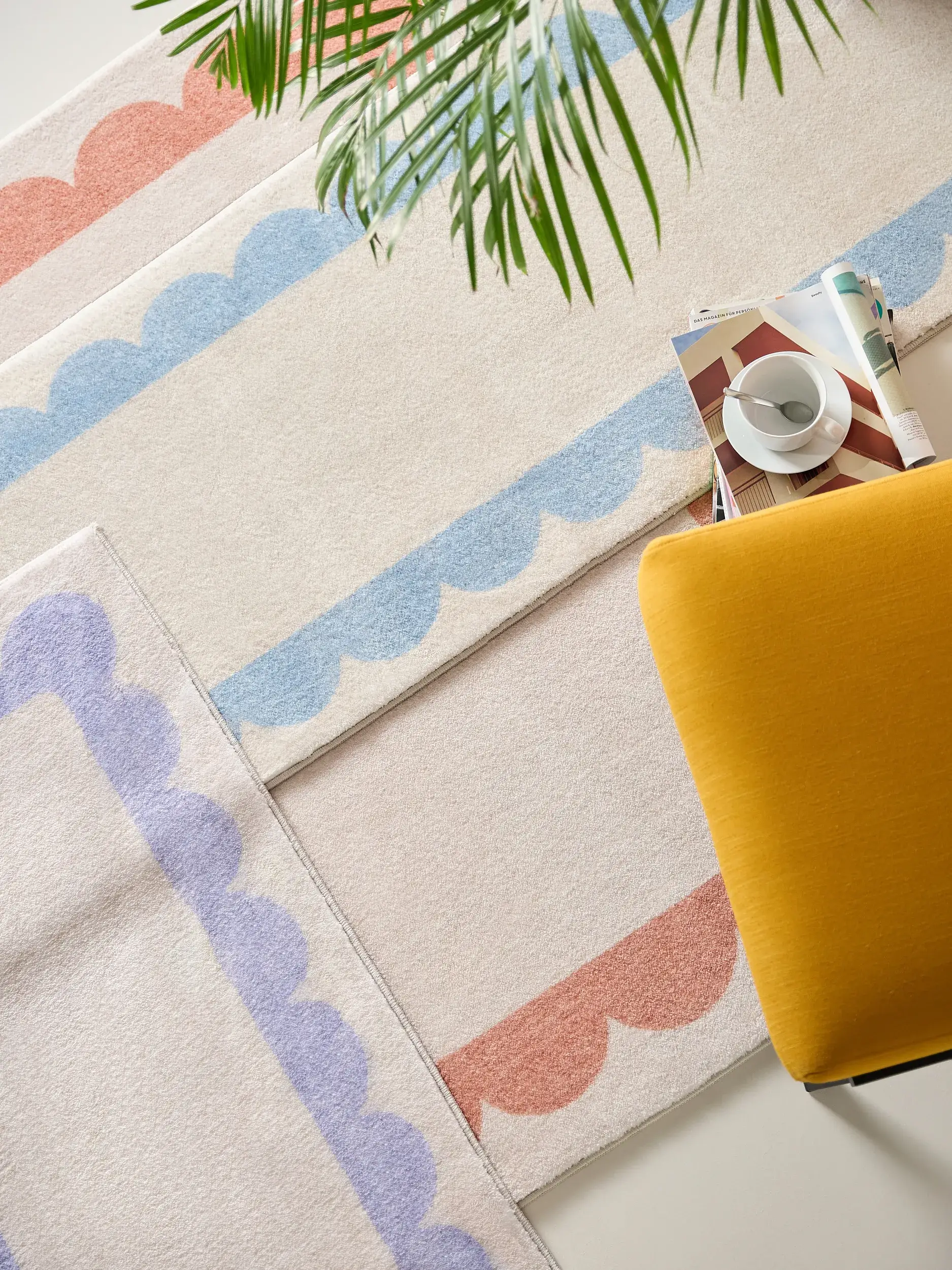 Rug made of 100% Polyester in Orange with a 100% Polyester high pile by benuta Pop