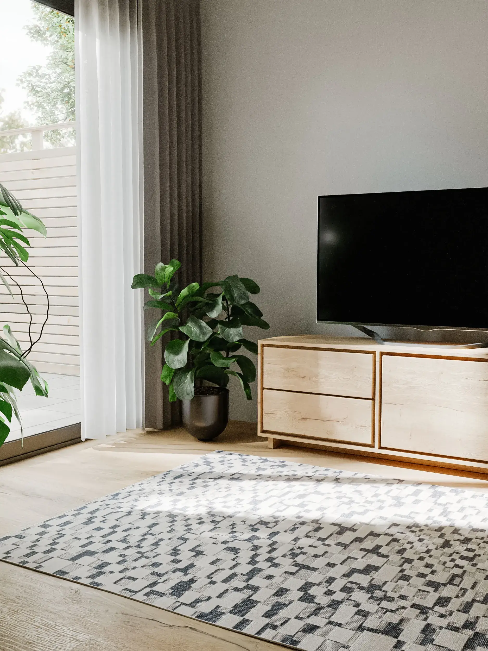 Matta Kaleo av 100% Polypropen i Blå från benuta Basic