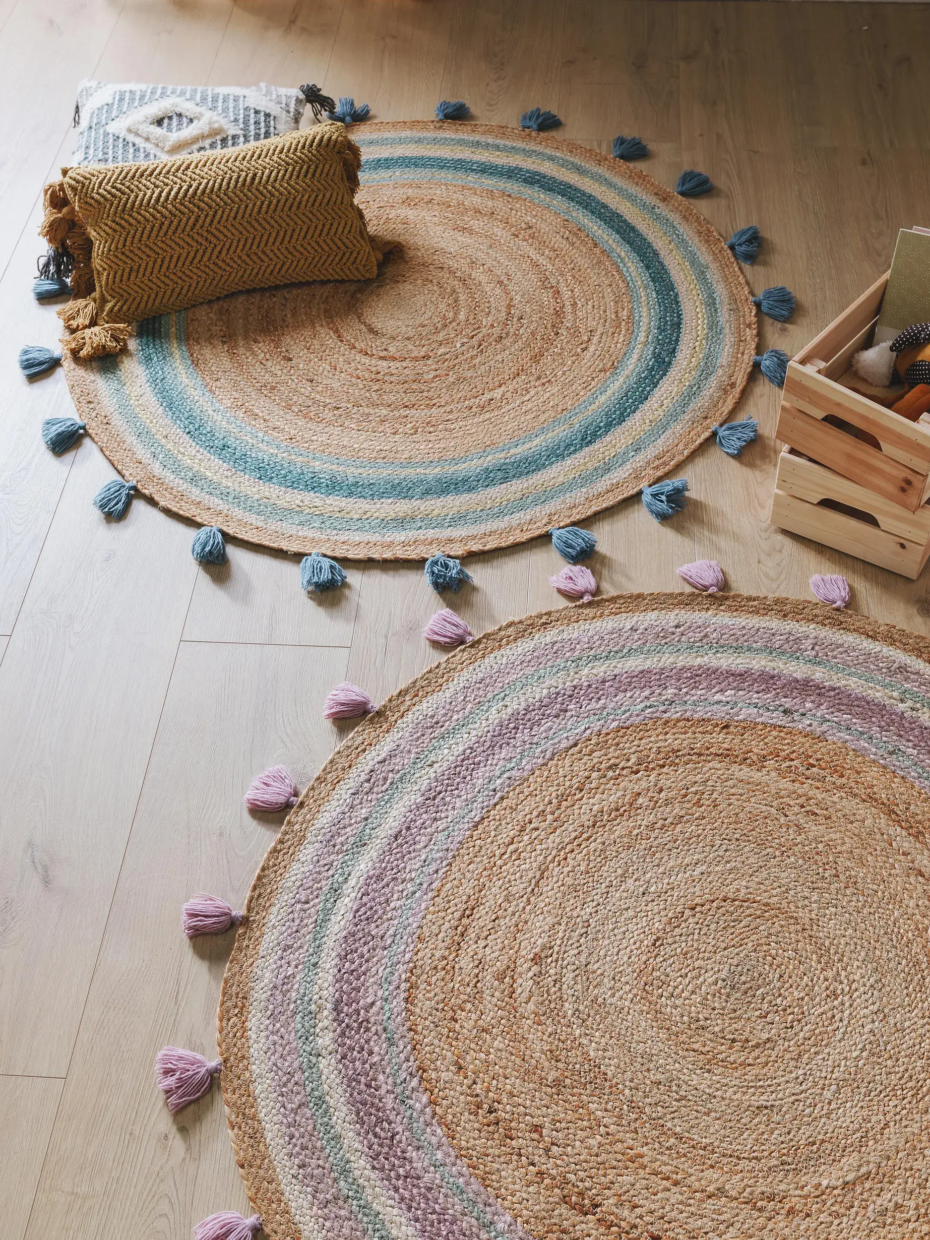 Tapijt van 100% Jute in Veelkleurig met een 100% Jute hoge pool van Lytte