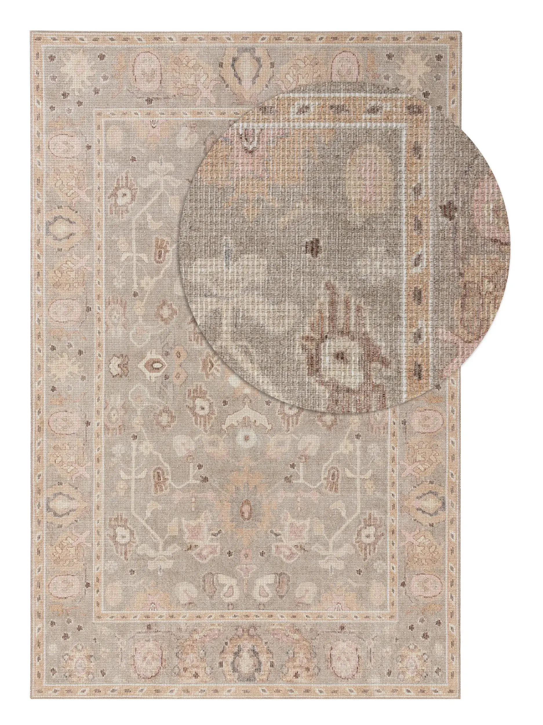 Tapijt van 50% Polyester, 50% Polykatoen in Beige met een 50% Polyester, 50% Polykatoen hoge pool van benuta nest