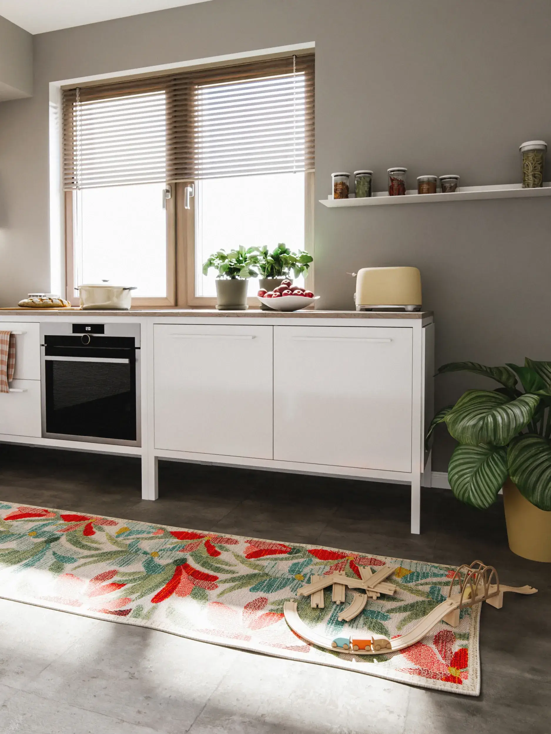 Rug made of 100% Polypropylen in Multicolour with a 100% Polypropylen high pile by benuta Nest