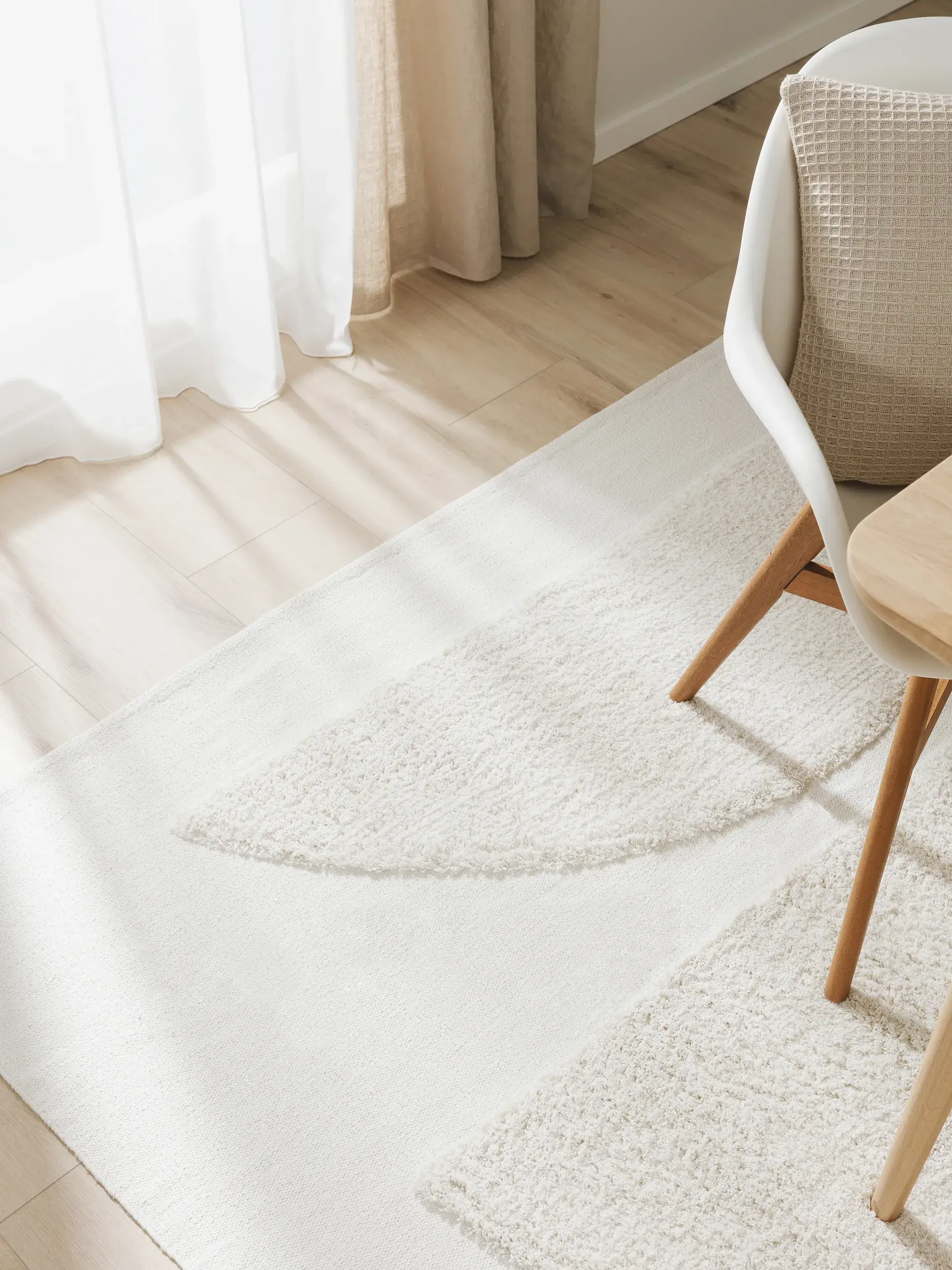 Teppich aus 100% Bio Baumwolle in Beige mit 100% Bio Baumwolle hohem Flor von benuta Pop