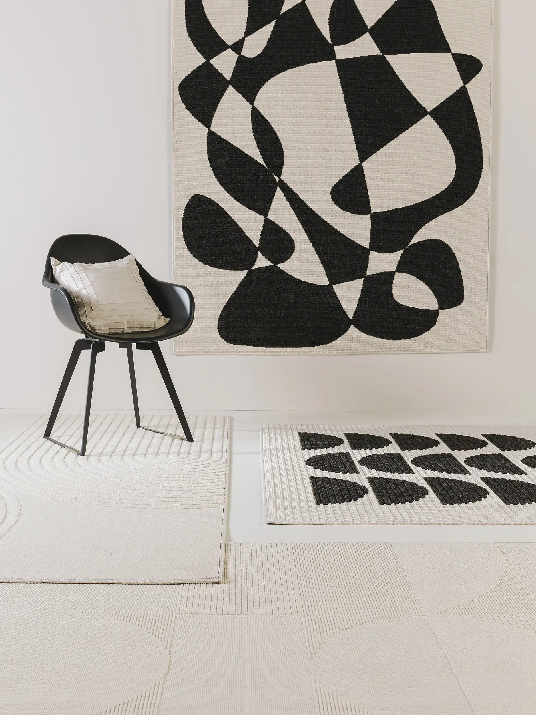 Alfombra de 100% Polipropileno en Blanco/Negro con un pelo de {{Placeholder_Pile Height}} de altura de benuta POP