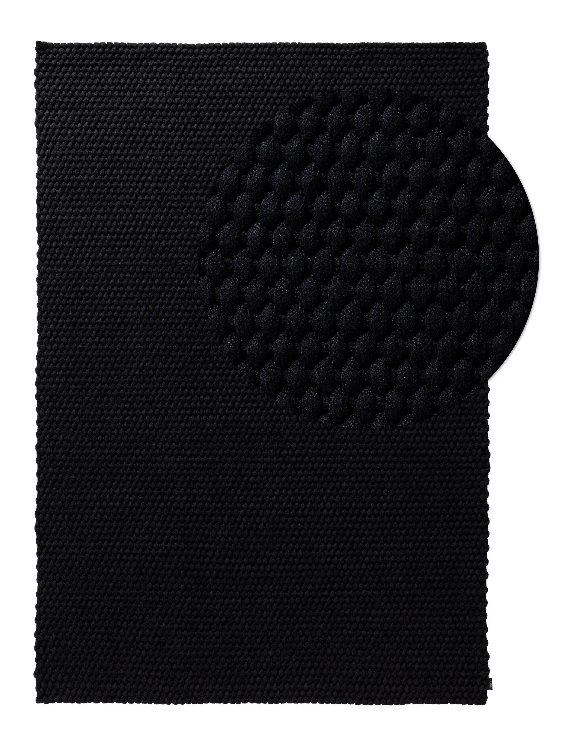 Tappeto di 100% Poliestere (PET riciclato) in Nero con pelo alto 100% Poliestere (PET riciclato) da benuta Finest