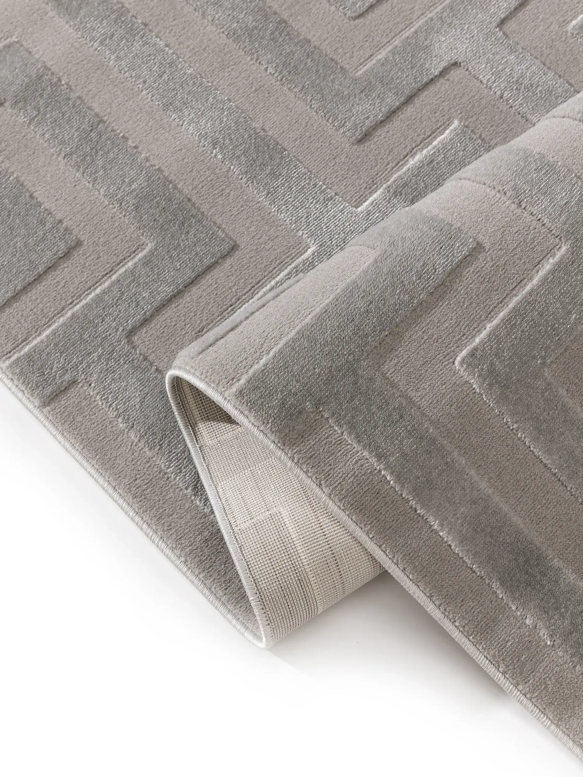 Teppe av 60% Polyester, 40% Polypropylen i Grau med 60% Polyester, 40% Polypropylen høy lugg fra benuta Basic