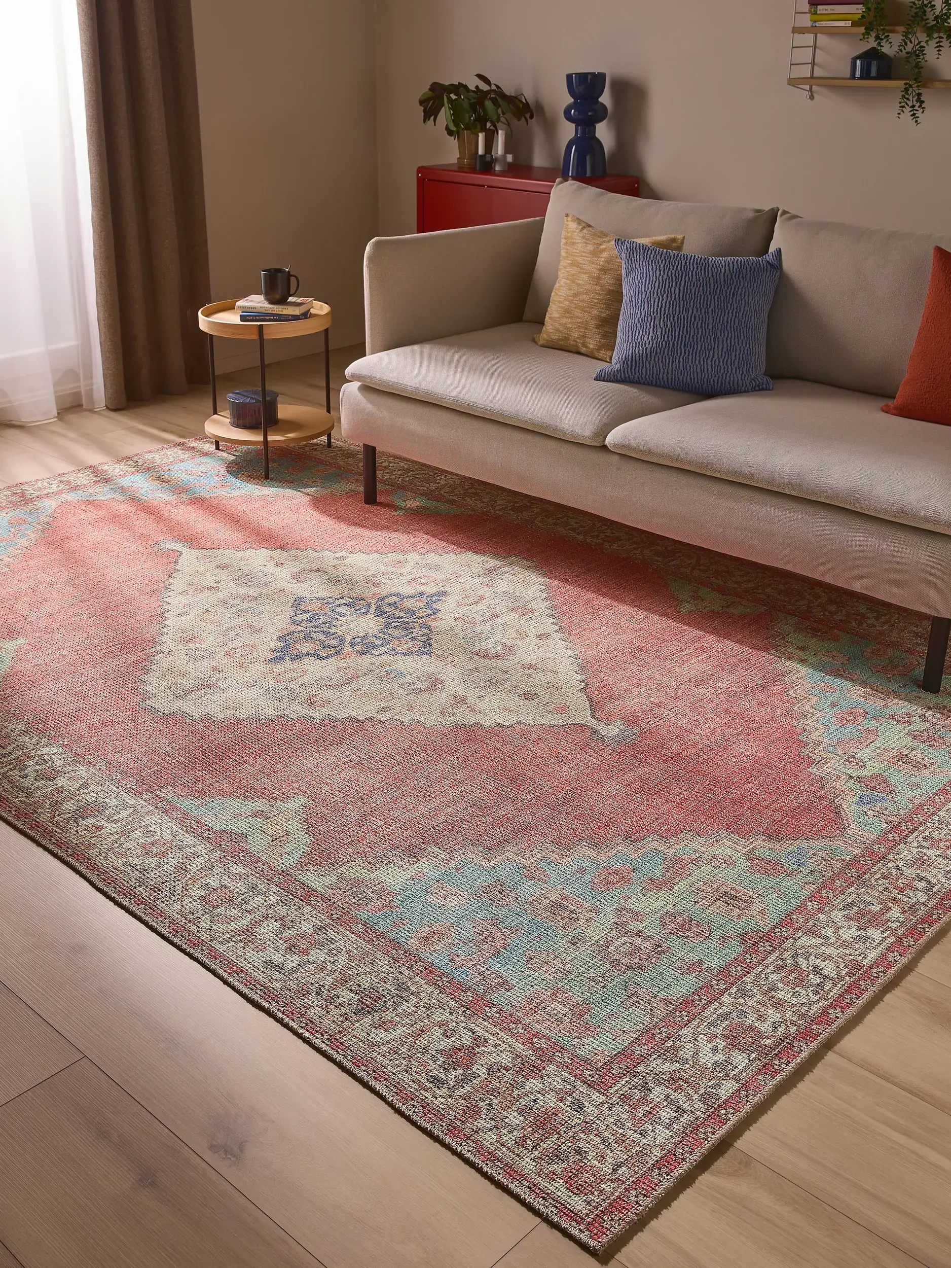 Teppich aus 50% Polyester, 50% Polycotton in Multicolor mit 50% Polyester, 50% Polycotton hohem Flor von benuta Nest