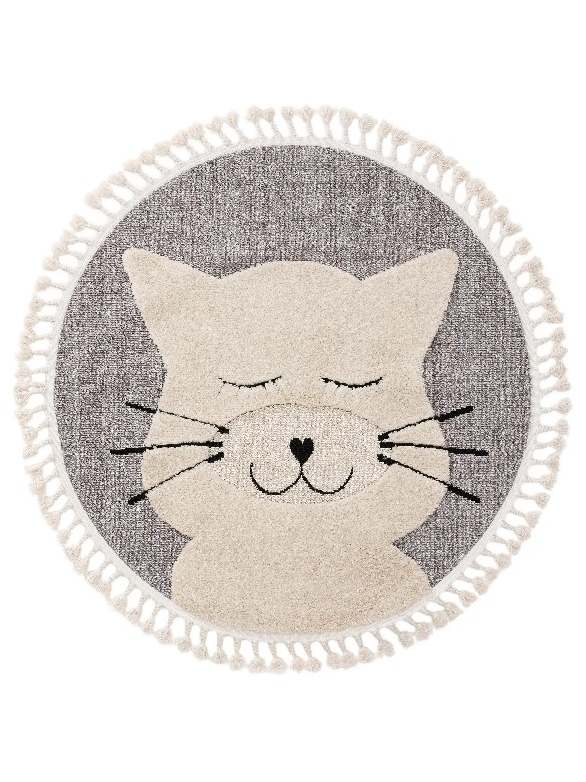 Rug made of 100% Polyester in Grau with a 100% Polyester high pile by Lytte
