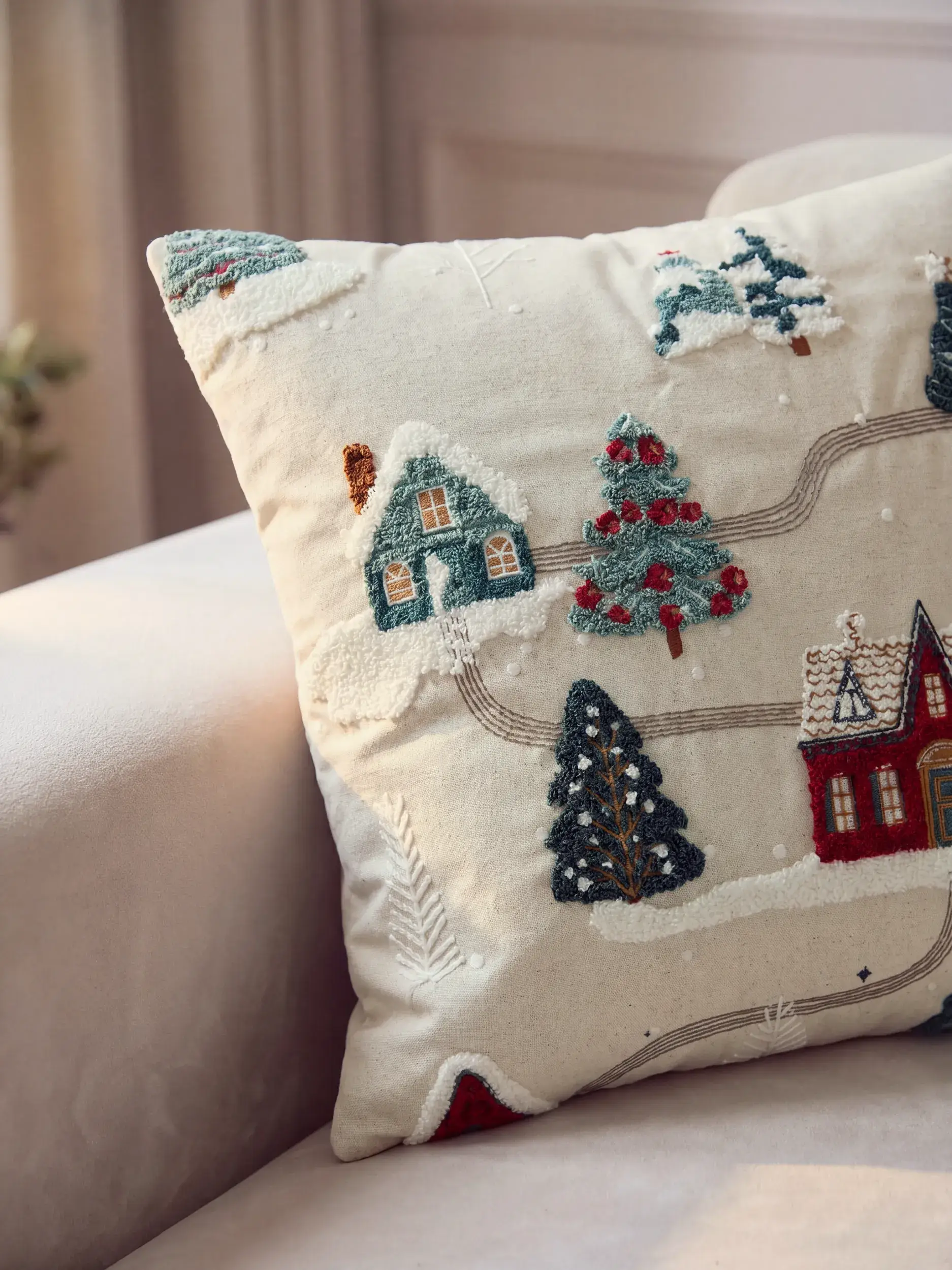 Kerstkussen Joyful Wit van benuta