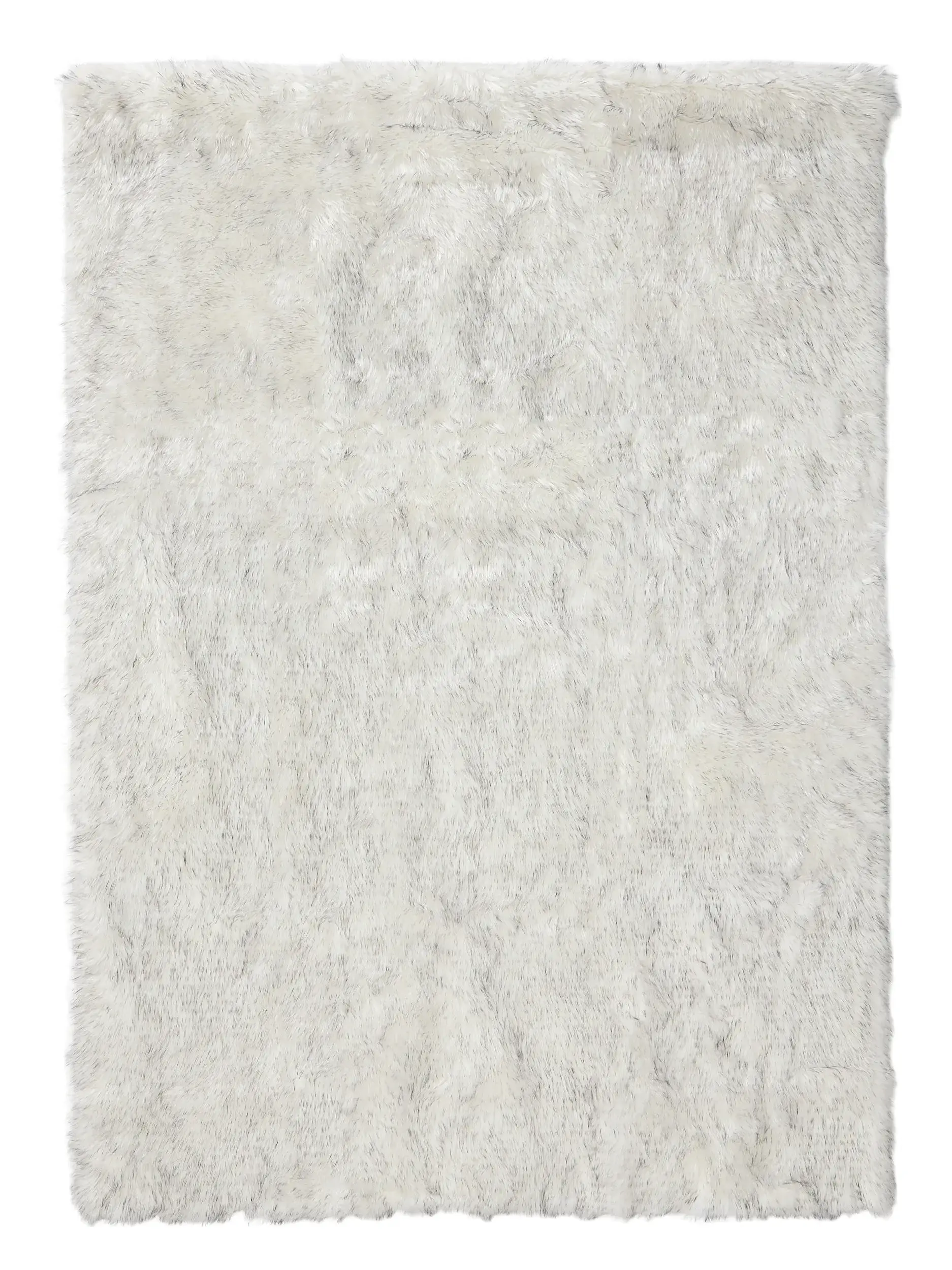 Tappeto a pelo lungo lavabile Nanuk Bianco & Nero di 