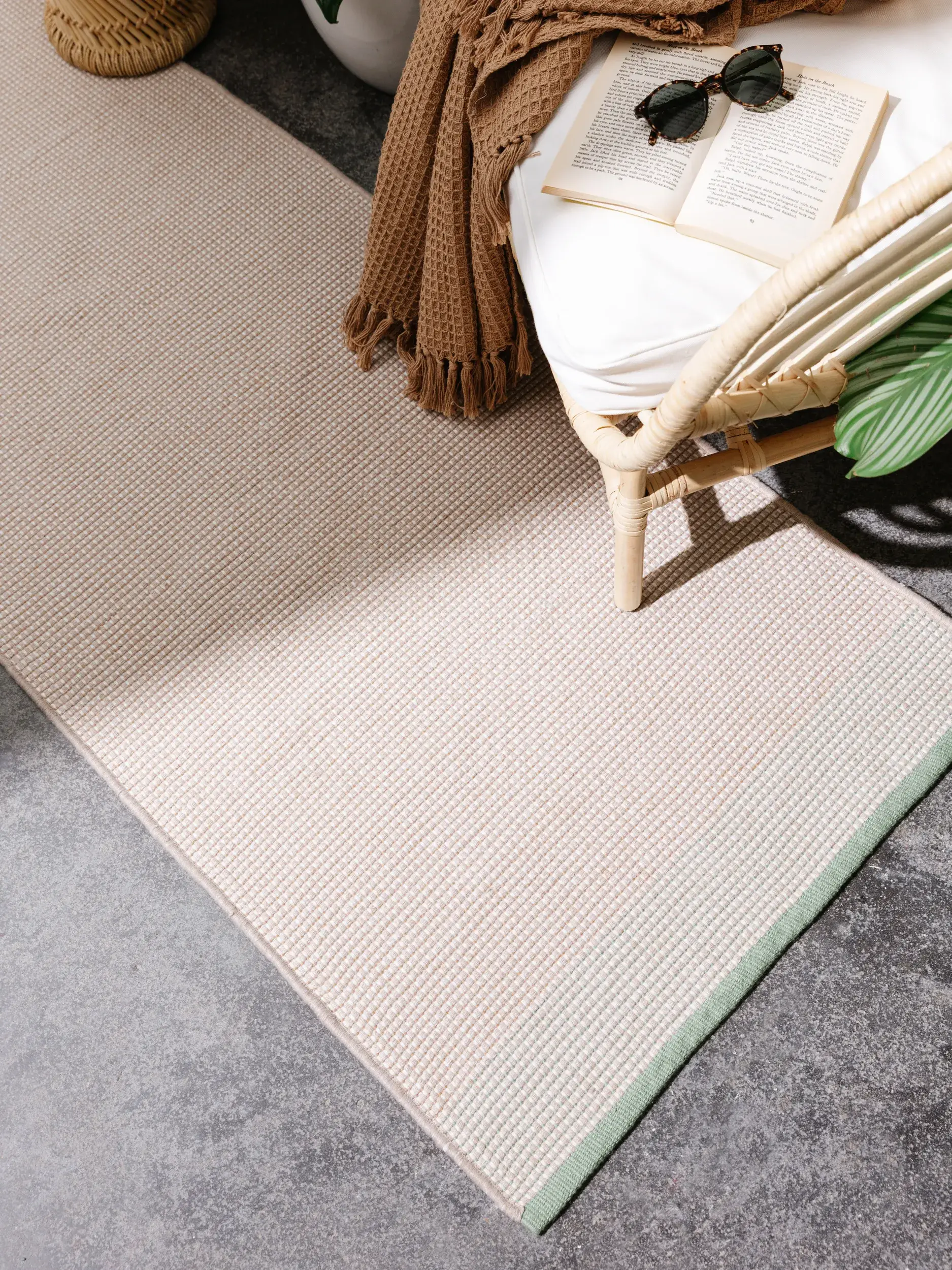 Rug made of 100% Polyester (recyceltes PET) in Beige with a 100% Polyester (recyceltes PET) high pile by benuta Pure