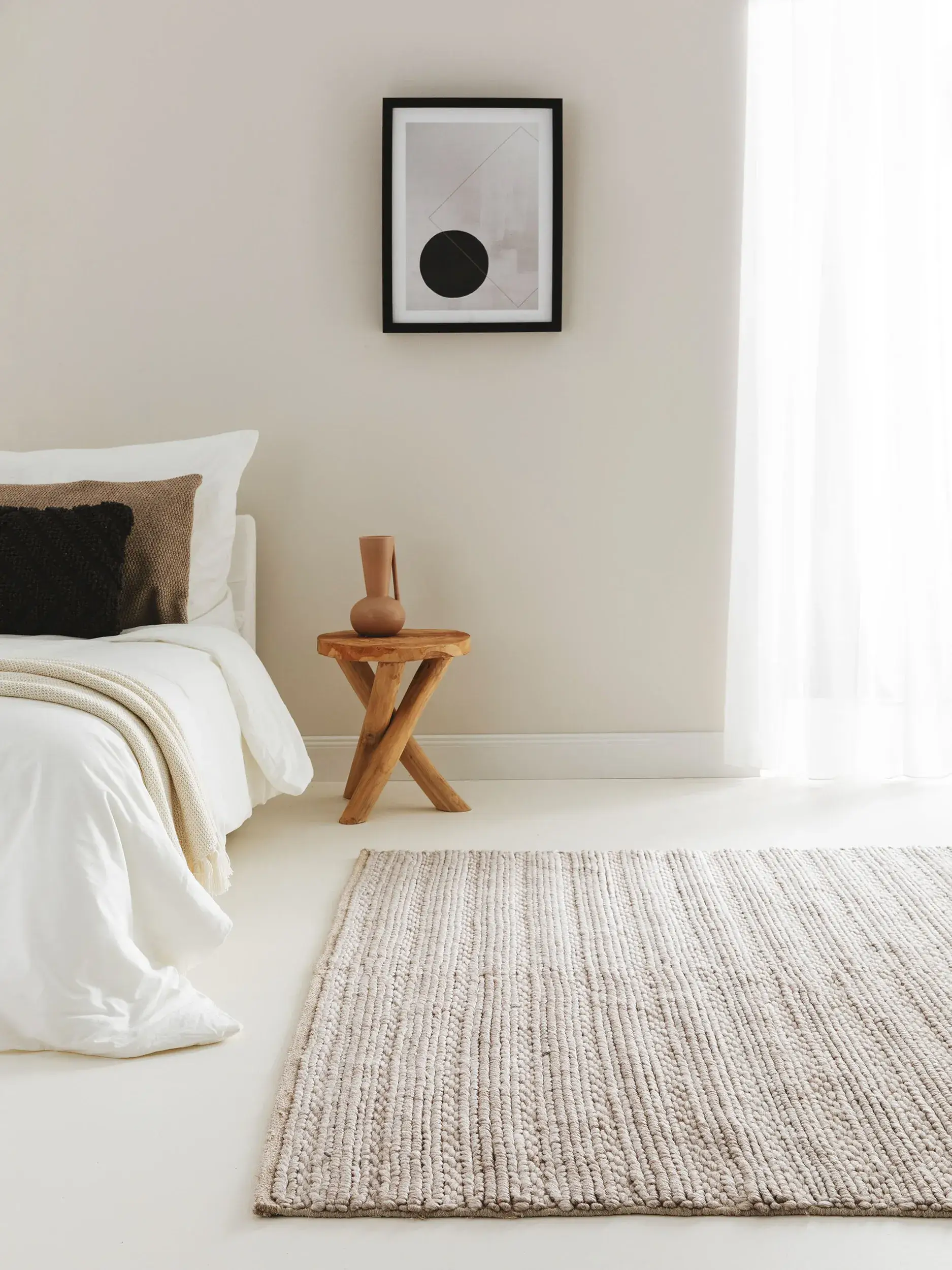 Teppe av 70% Wolle, 30% Polyester i Beige med 70% Wolle, 30% Polyester høy lugg fra benuta Pure