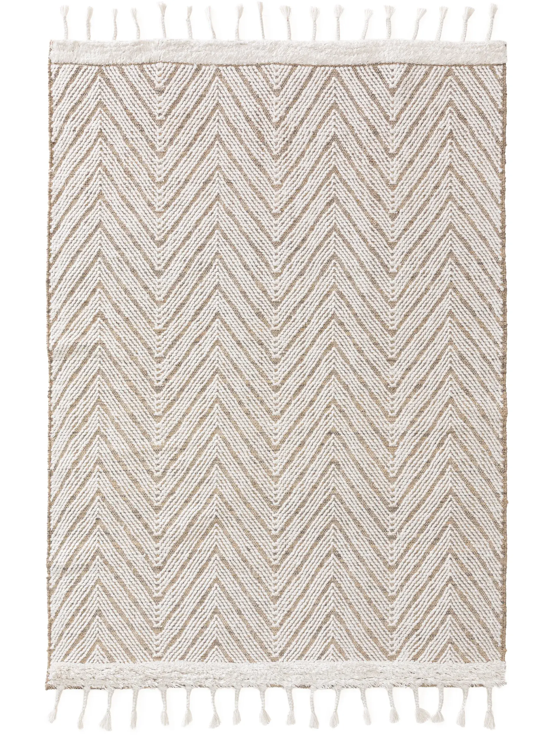 Teppich Gizmo aus 40% Jute, 40% Wolle, 20% Baumwolle in Beige von benuta Pure