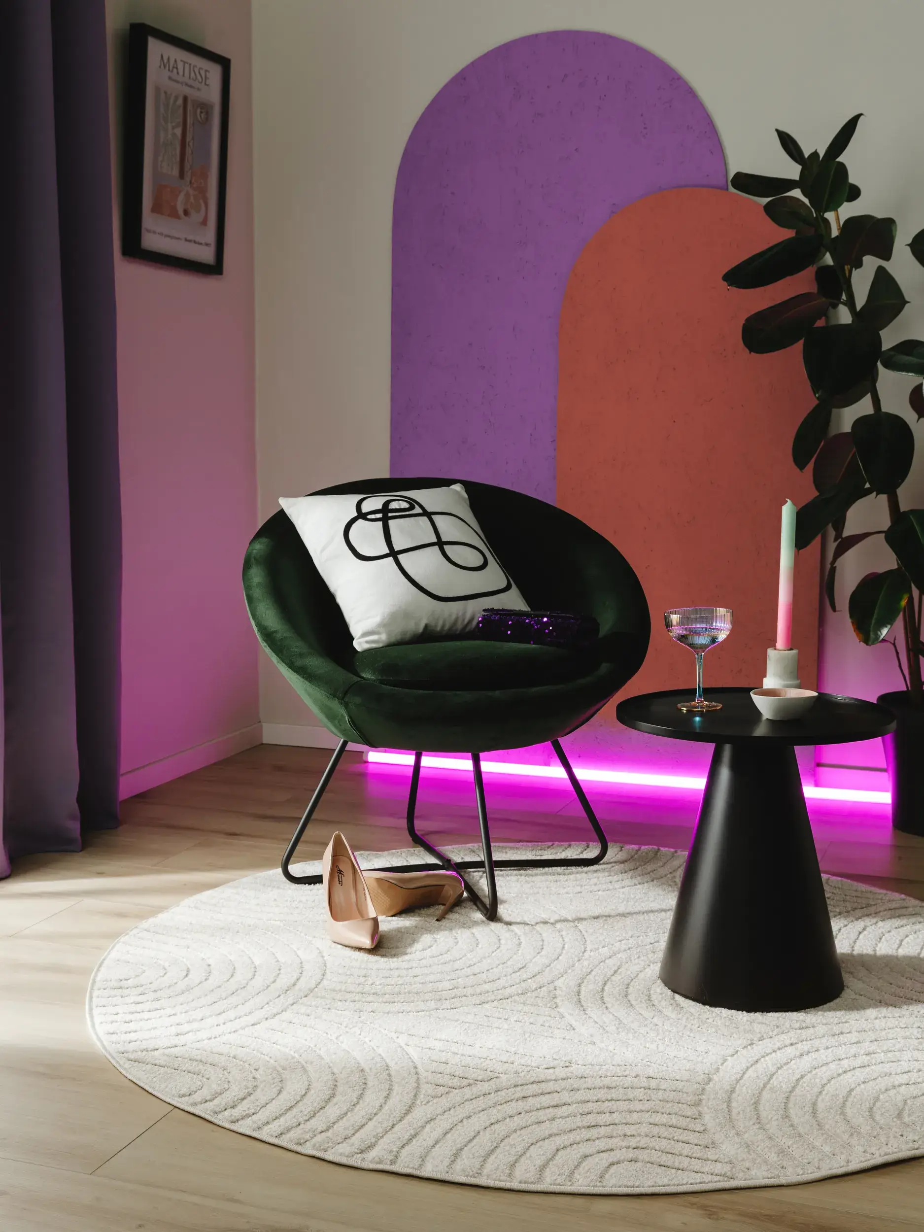 Teppich aus 100% Polypropylen in Beige mit 100% Polypropylen hohem Flor von benuta Pop