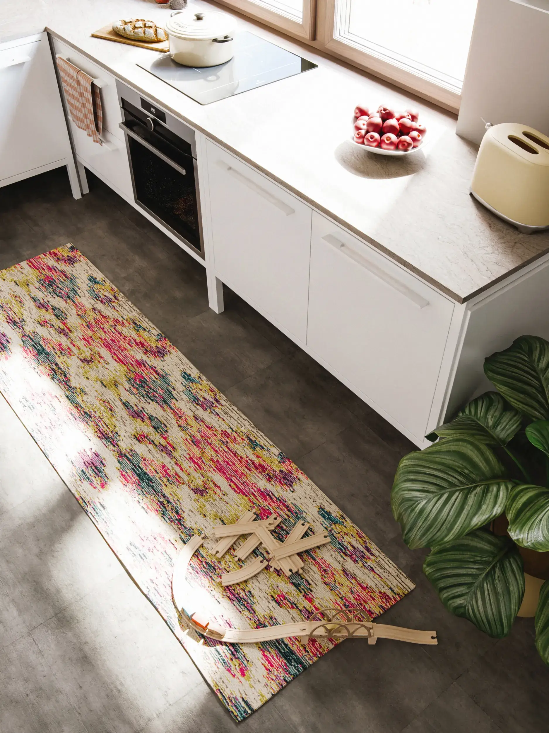 Rug made of 100% Polypropylen in Multicolour with a 100% Polypropylen high pile by benuta Nest