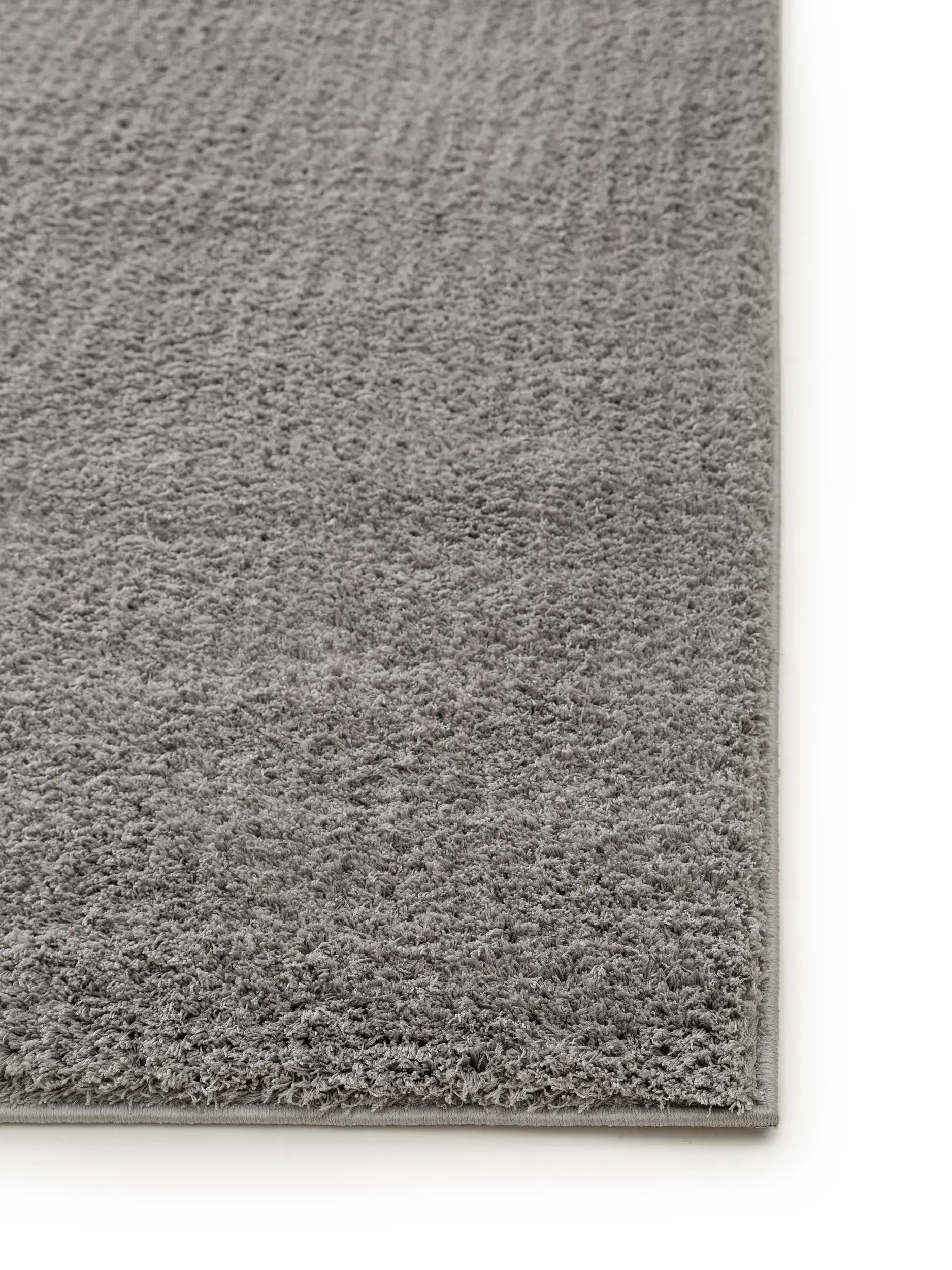 Teppich aus 100% Polyester (Microfiber) in Grau mit 100% Polyester (Microfiber) hohem Flor von benuta Nest