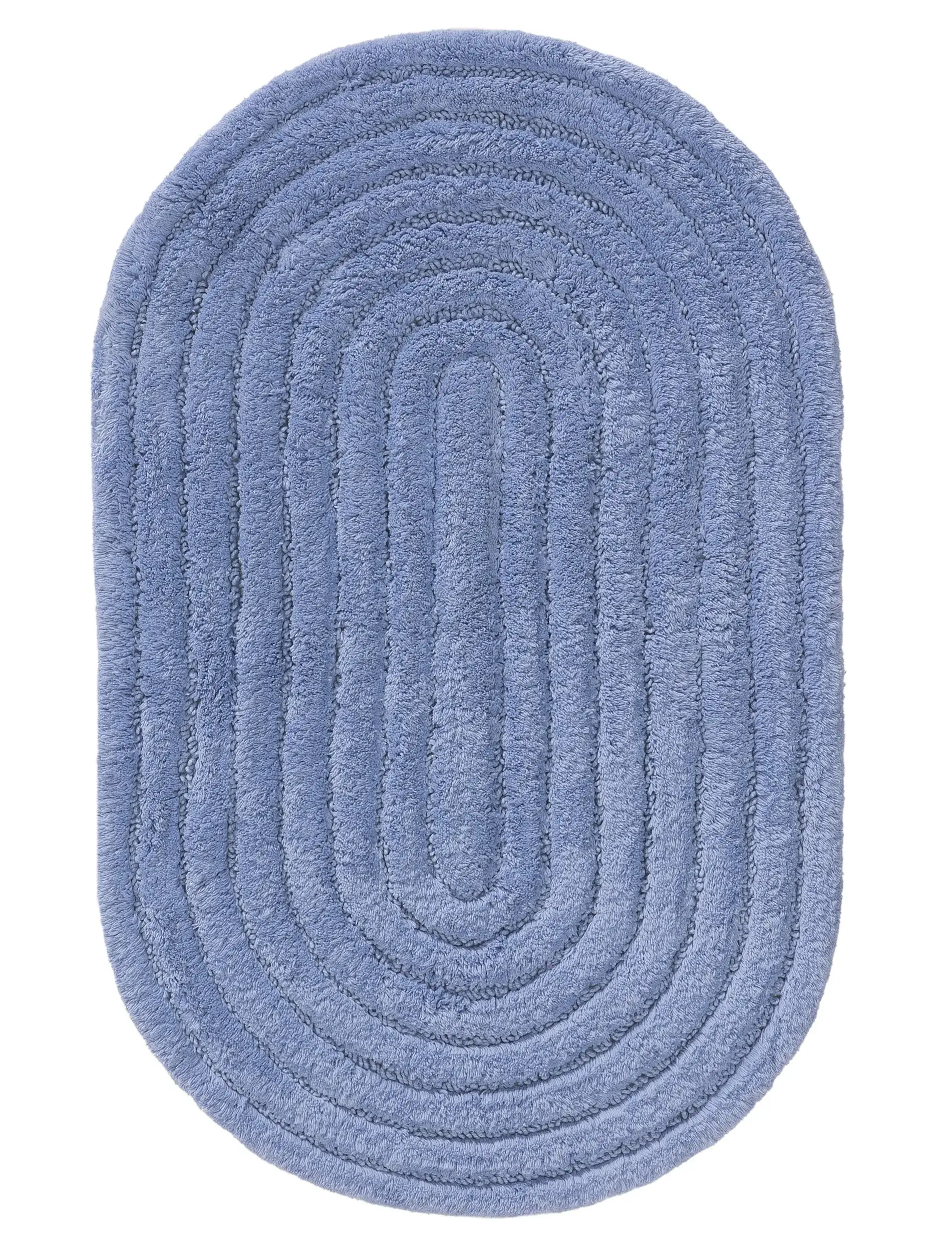 Badematte Nia Blau im Design Geometrisch aus 100% Baumwolle von benuta Pop