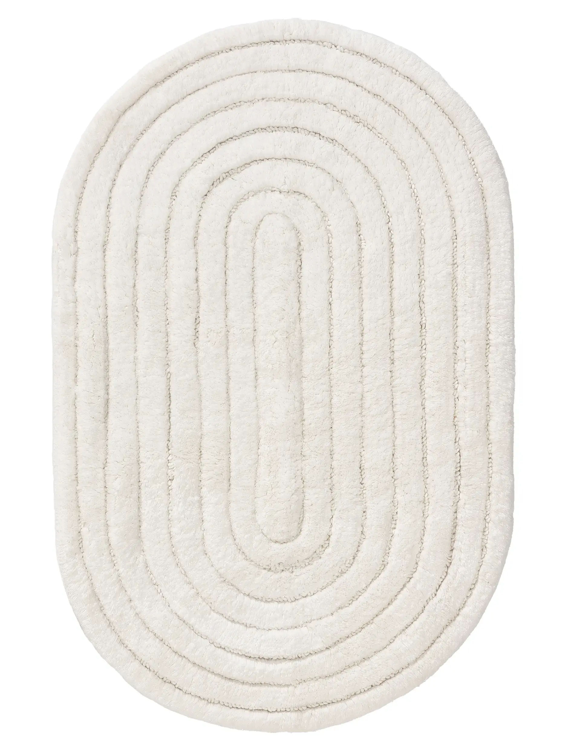 Badematte Nia Cream Geometrisch-suunnittelussa, valmistettu 100% Baumwolleista, benuta Popin toimesta
