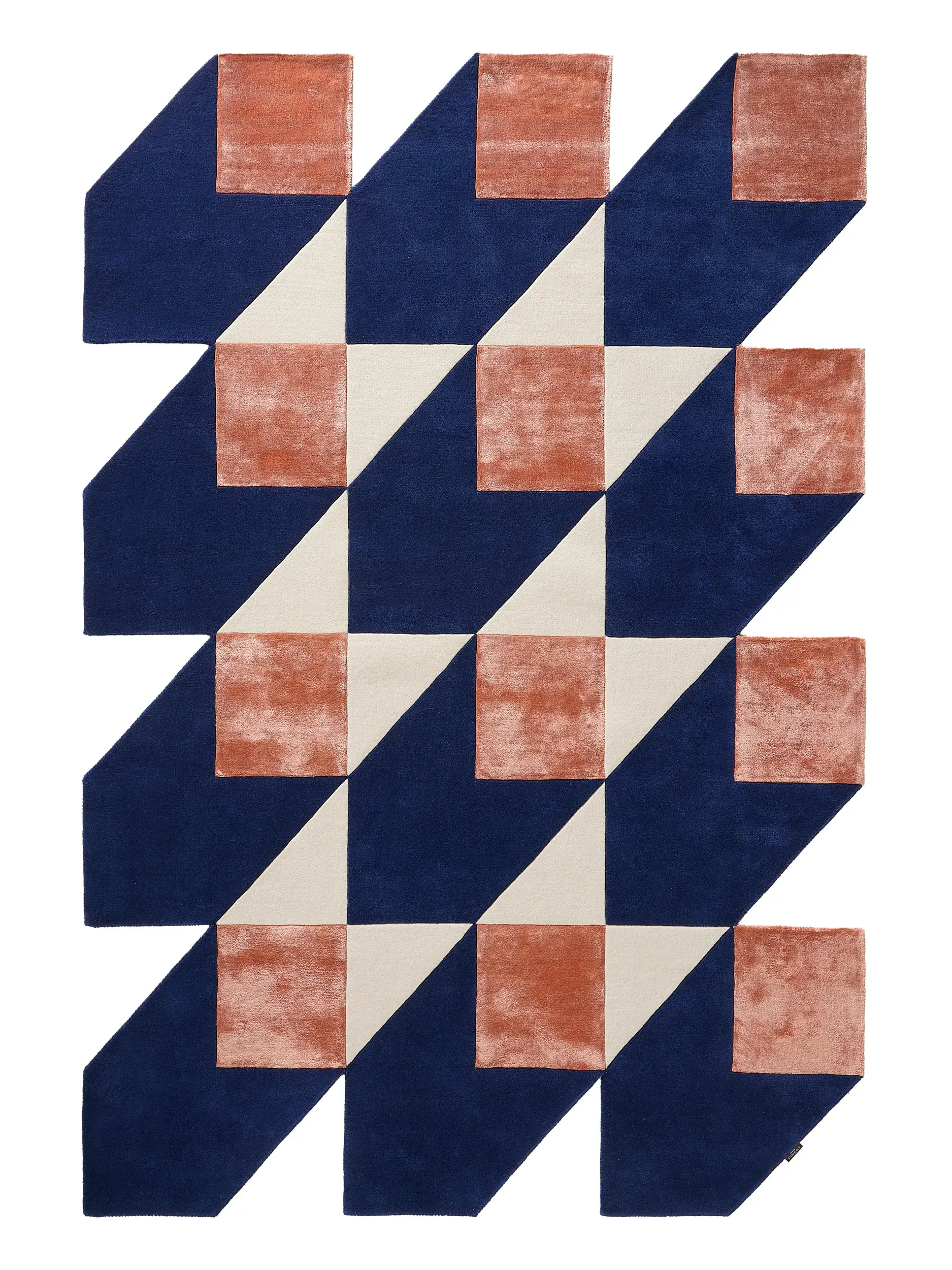 Dywan Cubes niebiesko-pomarańczowy von 