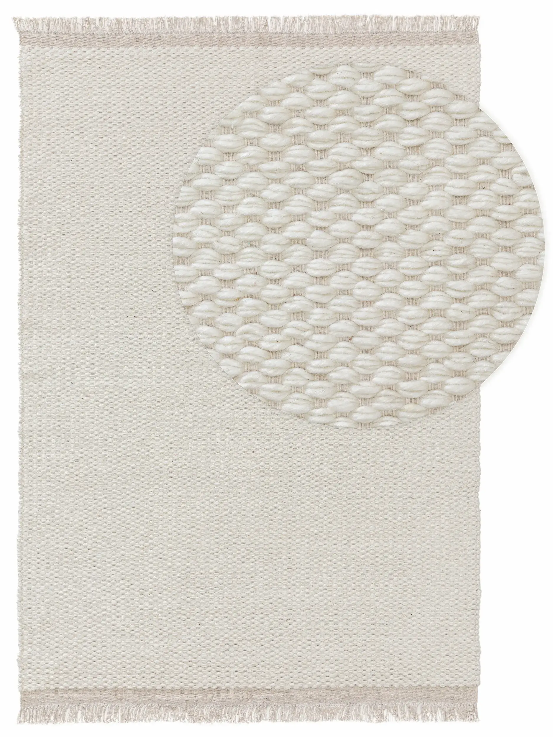 Tapis en 40 % Laine, 30 % Coton, 30 % Viscose en Beige avec une pile de 40 % Laine, 30 % Coton, 30 % Viscose de hauteur de benuta pure
