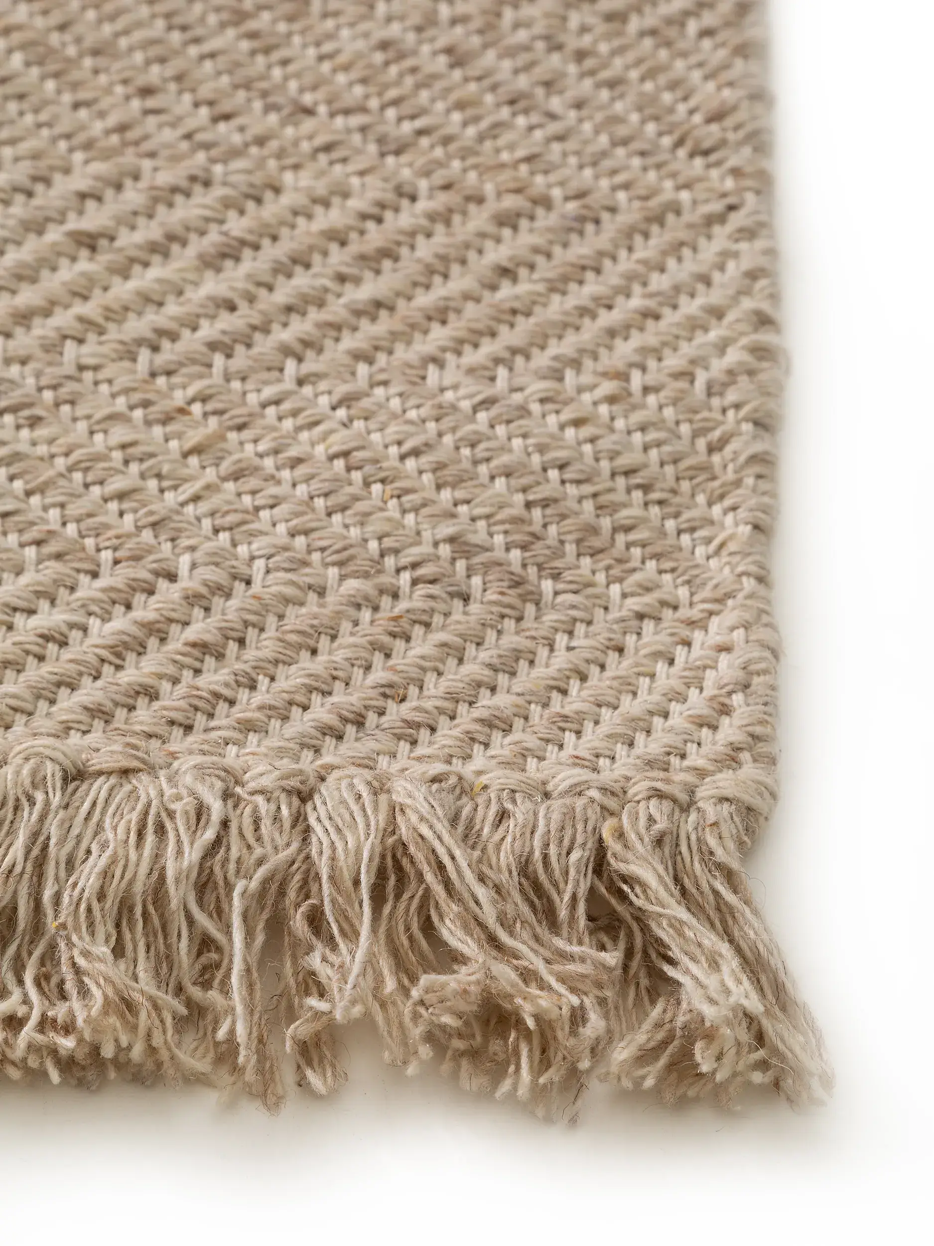 Teppich aus 60% Wolle, 20% Baumwolle, 20% Polyester in Beige mit 60% Wolle, 20% Baumwolle, 20% Polyester hohem Flor von benuta Pure