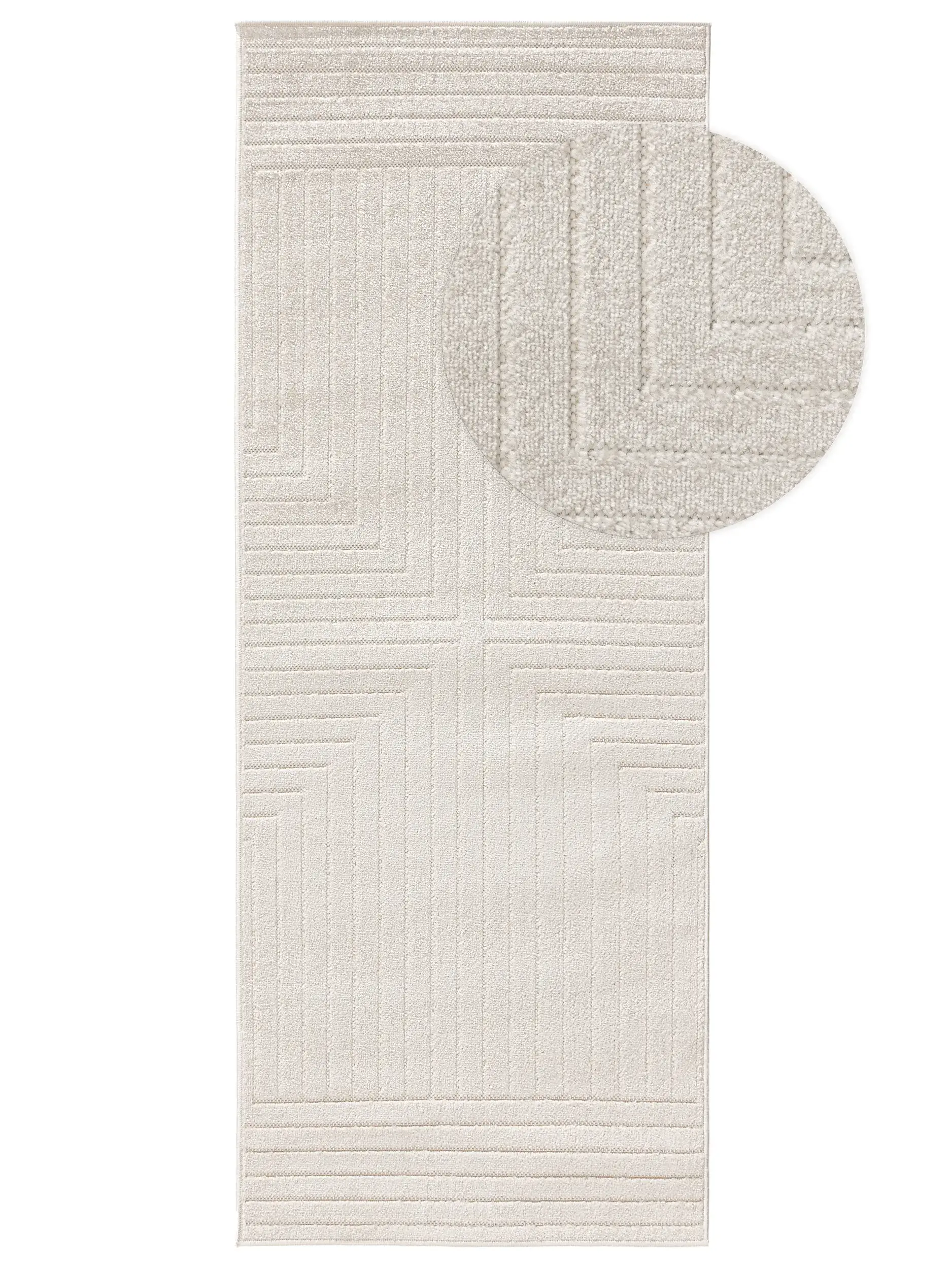 Teppich aus 100% Polypropylen in Beige mit 100% Polypropylen hohem Flor von benuta Pop