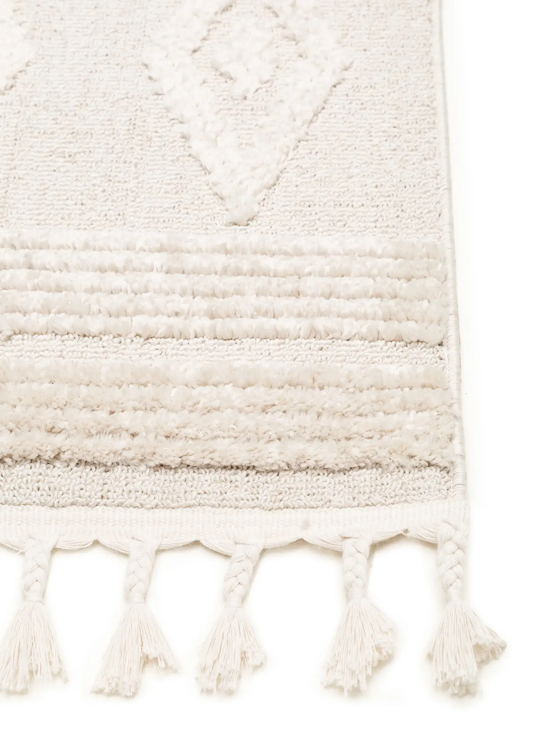 Tapijt van 100% Polyester in Beige met een 100% Polyester hoge pool van benuta POP