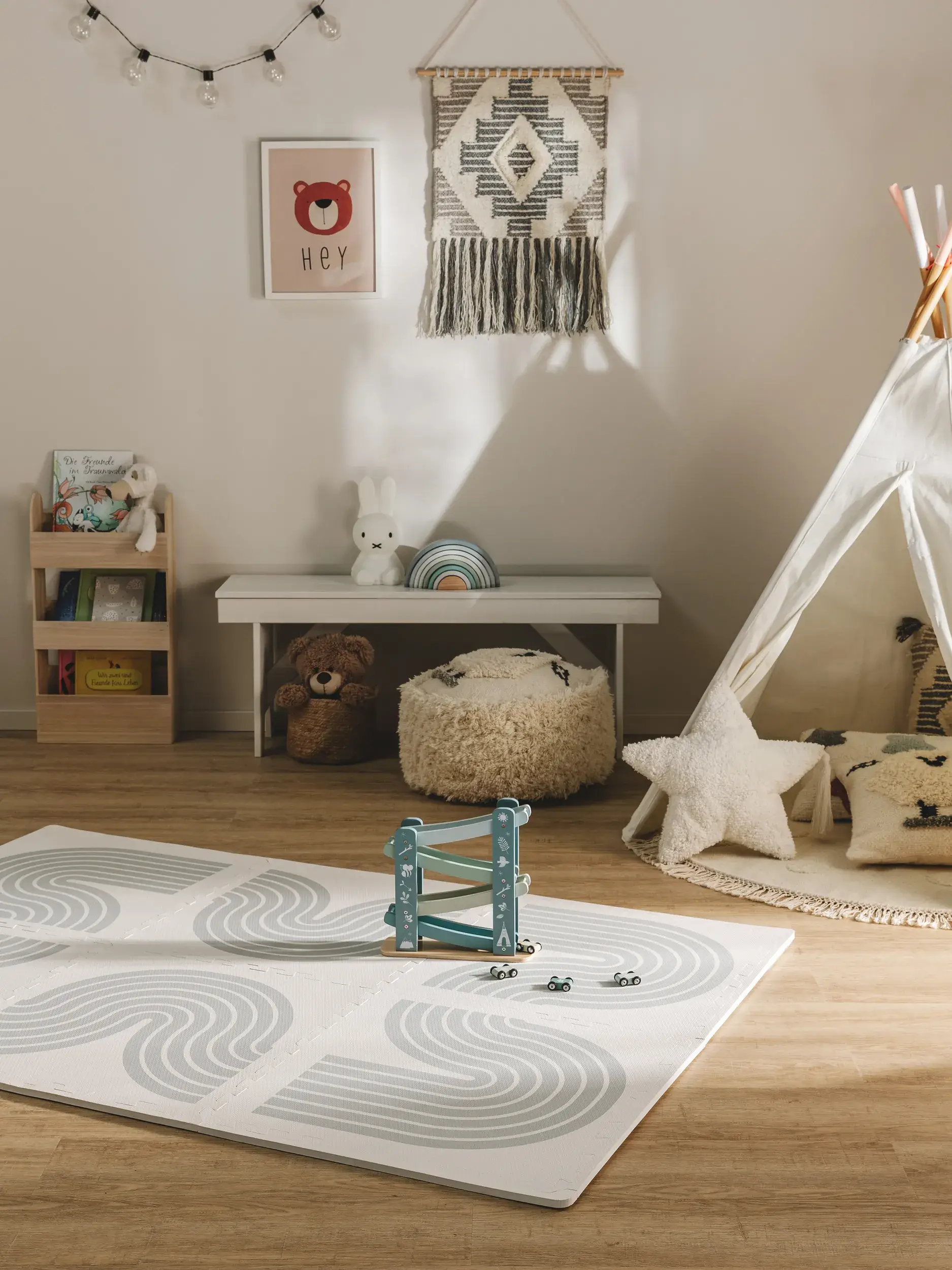 Spielmatte Archie Cream/Grau im Design Kindermotive aus  von Lytte