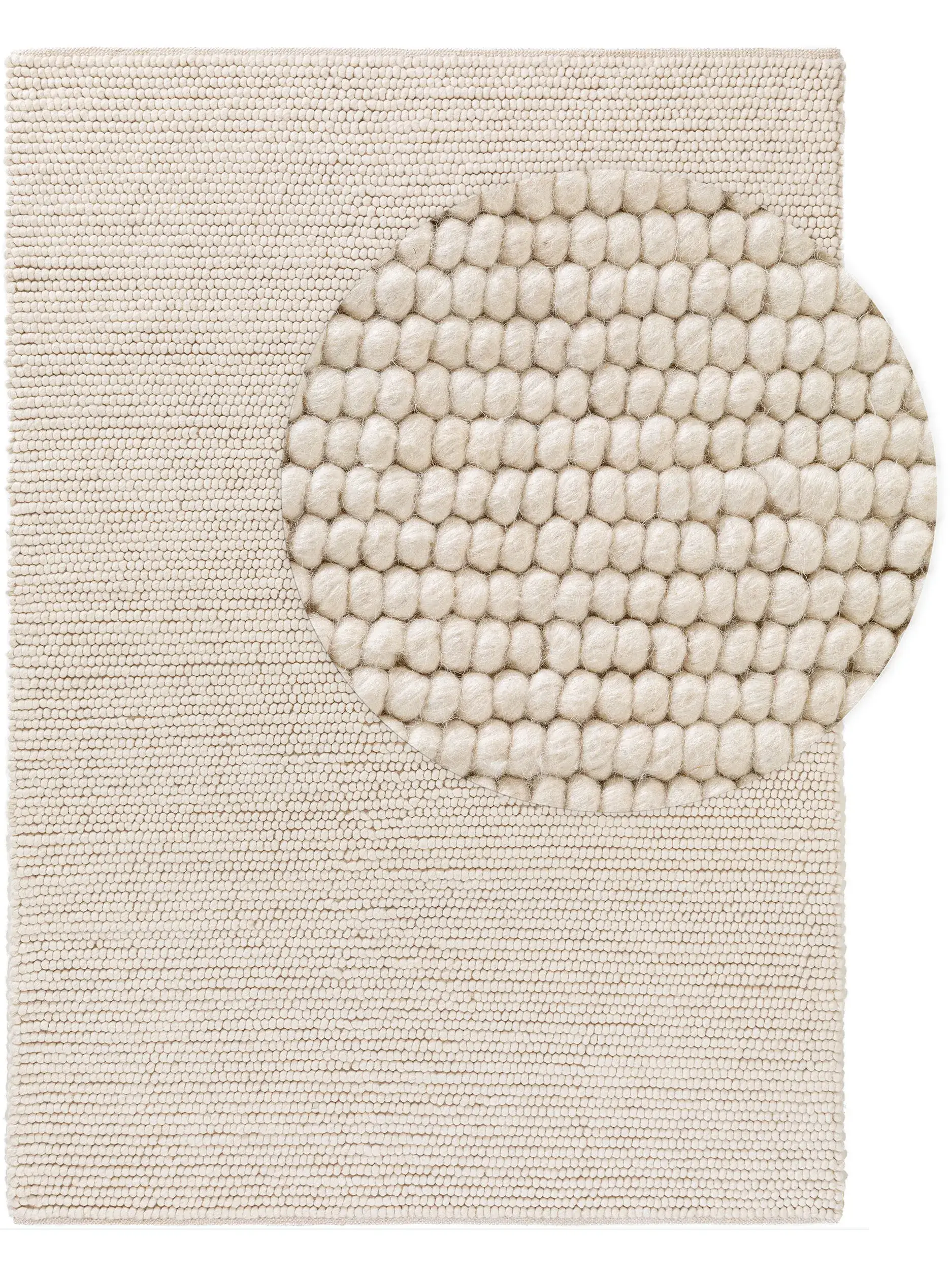 Teppich aus 70% Wolle, 30% Polyester in Beige mit 70% Wolle, 30% Polyester hohem Flor von benuta Pure