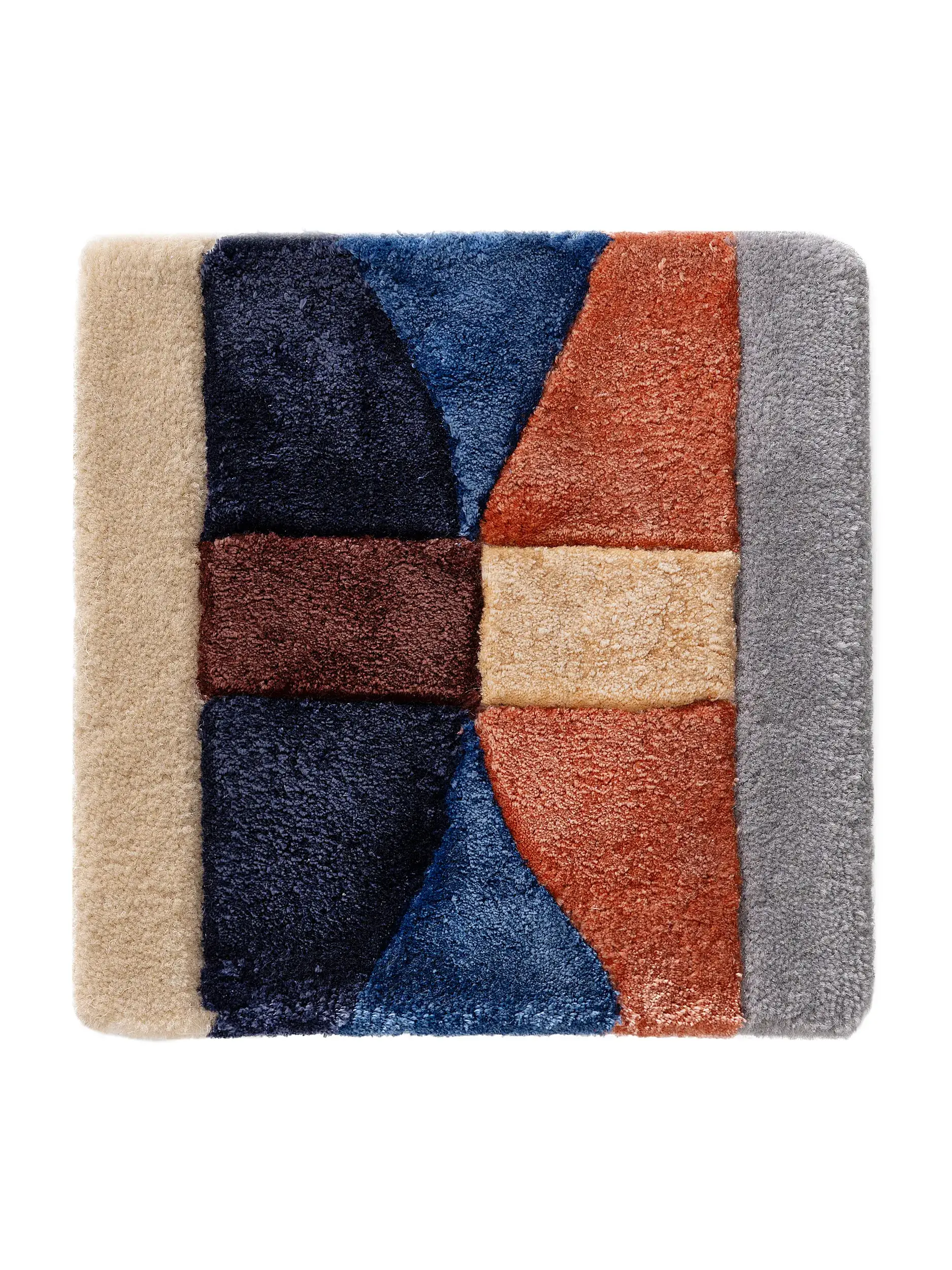 Rug made of 60% Wool, 40% Lyocell (Tencel™) in Multicolour with a 60% Wool, 40% Lyocell (Tencel™) high pile by benuta Finest