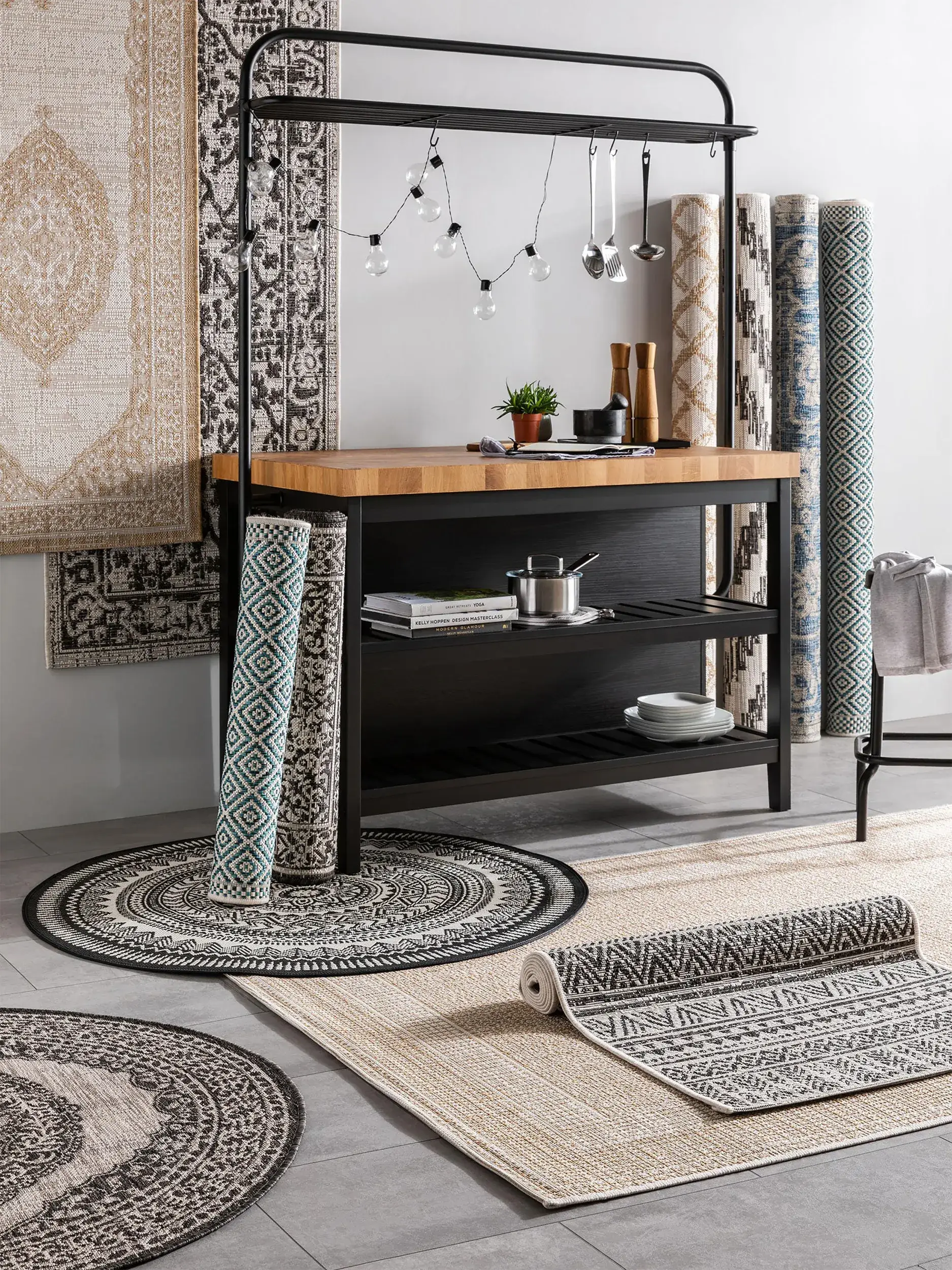 Teppich aus 100% Polypropylen in Beige mit 100% Polypropylen hohem Flor von benuta Nest