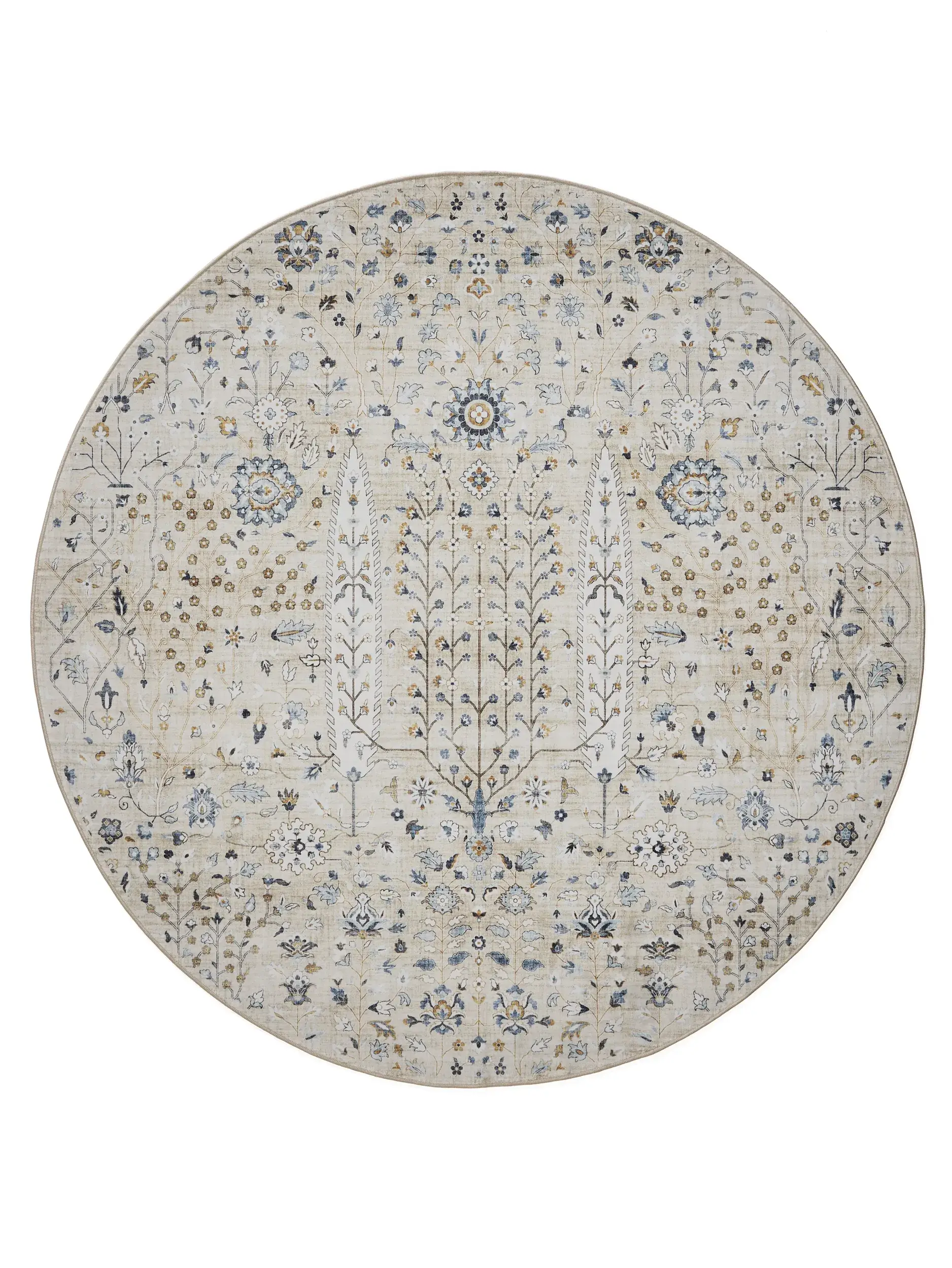 Rug made of 100% Polyester in Beige with a 100% Polyester high pile by benuta Basic
