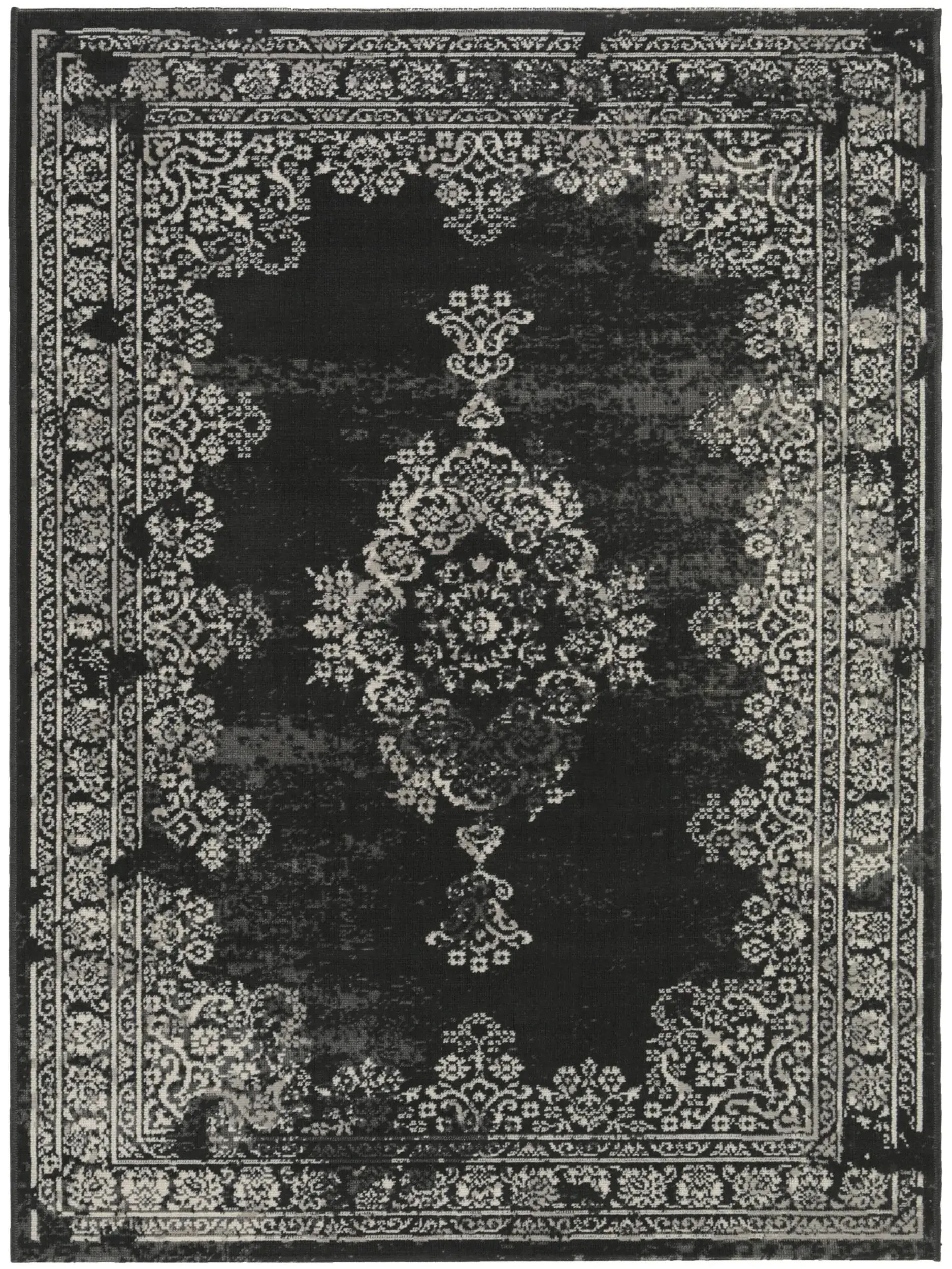 Rug Antique made of 100% Polypropylen in Black/White by benuta Nest