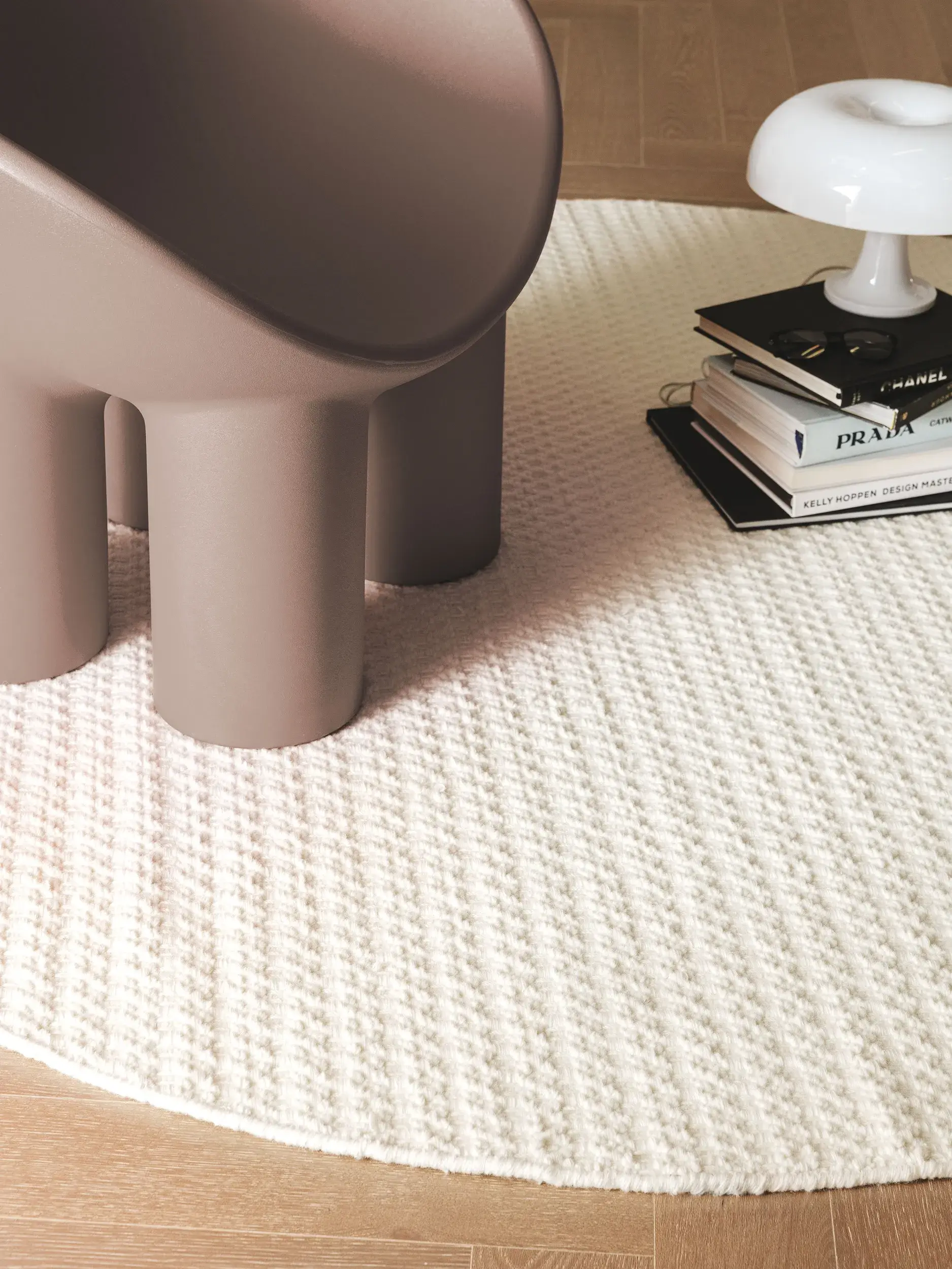 Teppich aus 100% Wolle (aus Neuseeland) in Beige mit 100% Wolle (aus Neuseeland) hohem Flor von benuta Finest