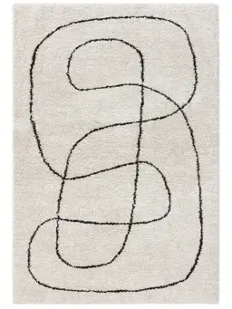 Shaggy rug Louise Black/White