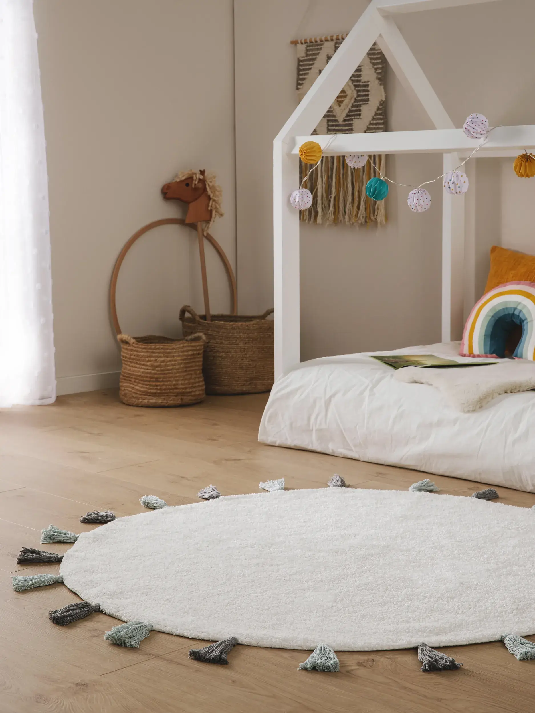 Tappeto di 100% Cotone in Bianco con pelo alto 100% Cotone da Lytte
