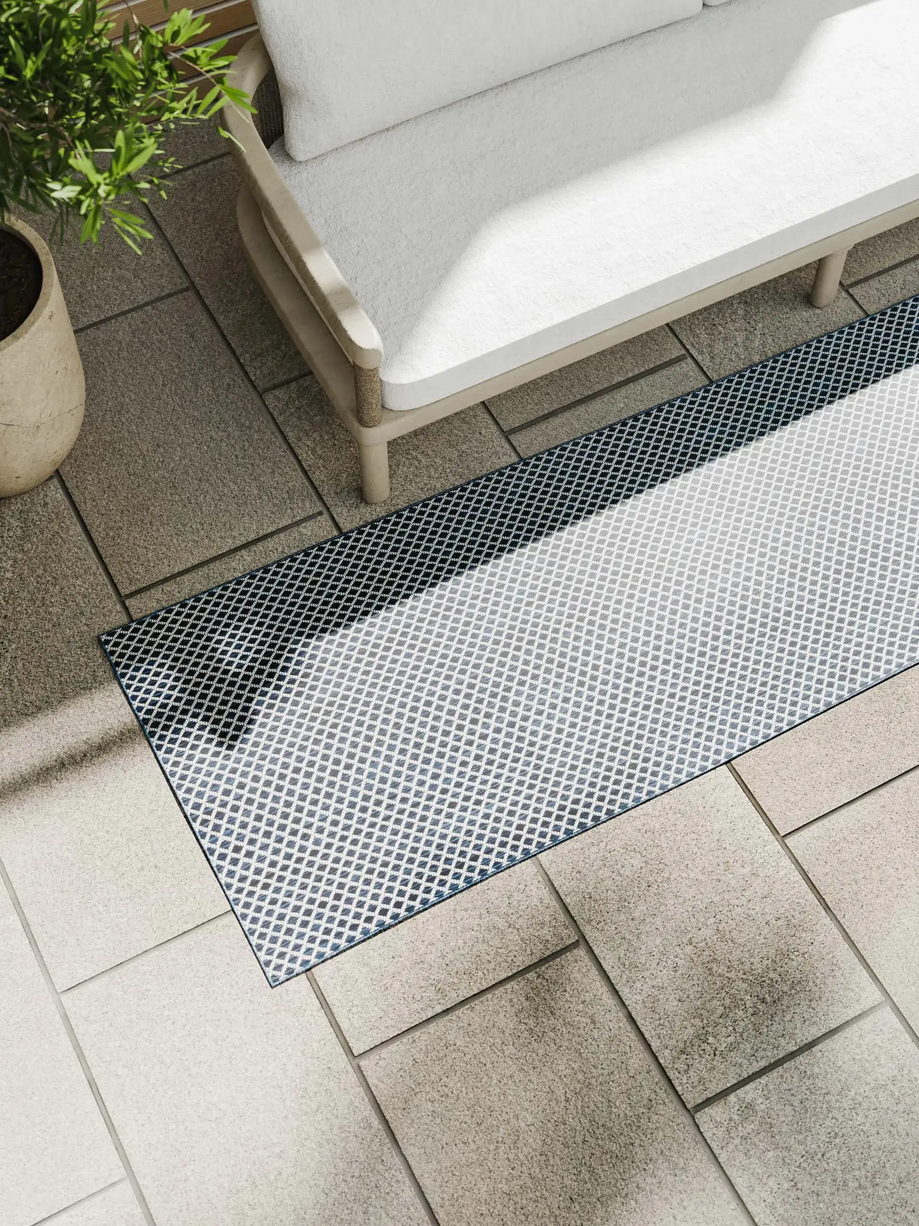 Rug made of 100% Polypropylen in Blue with a 100% Polypropylen high pile by benuta Basic
