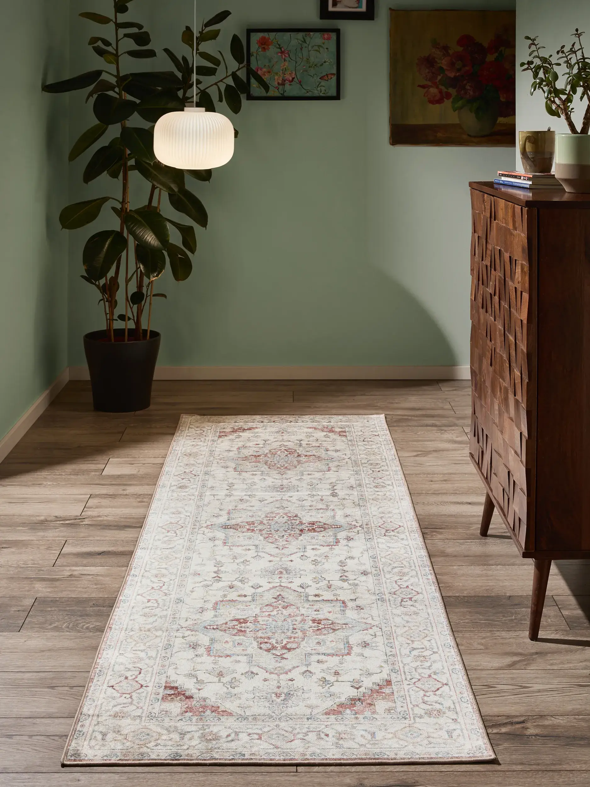 Rug made of 100% Polyester in Multicolour with a 100% Polyester high pile by benuta Nest