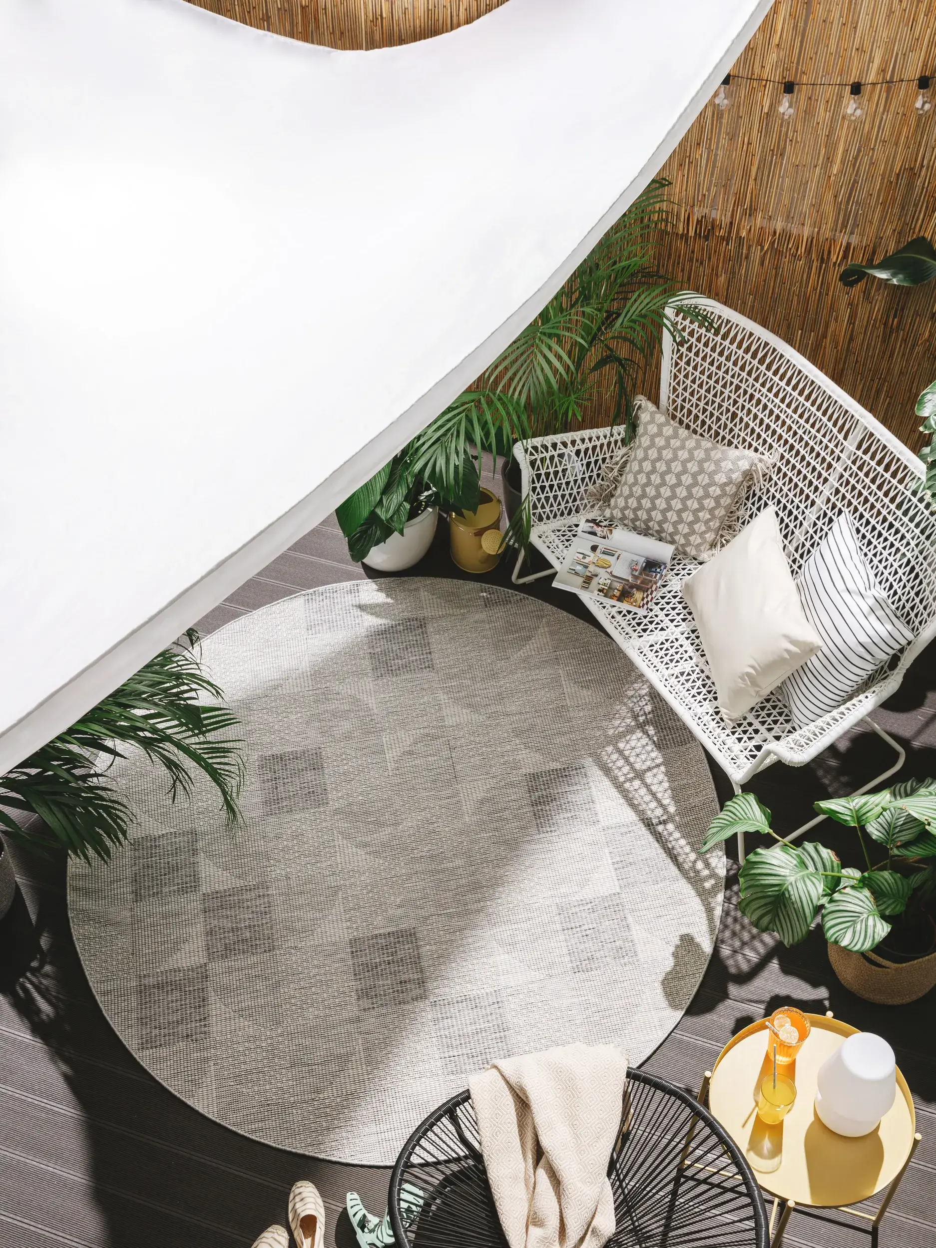 Rug made of 100% Polypropylen in Grey with a 100% Polypropylen high pile by benuta Nest