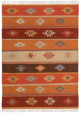 Tapis tissé à la main Kelim Zohra Multicouleur