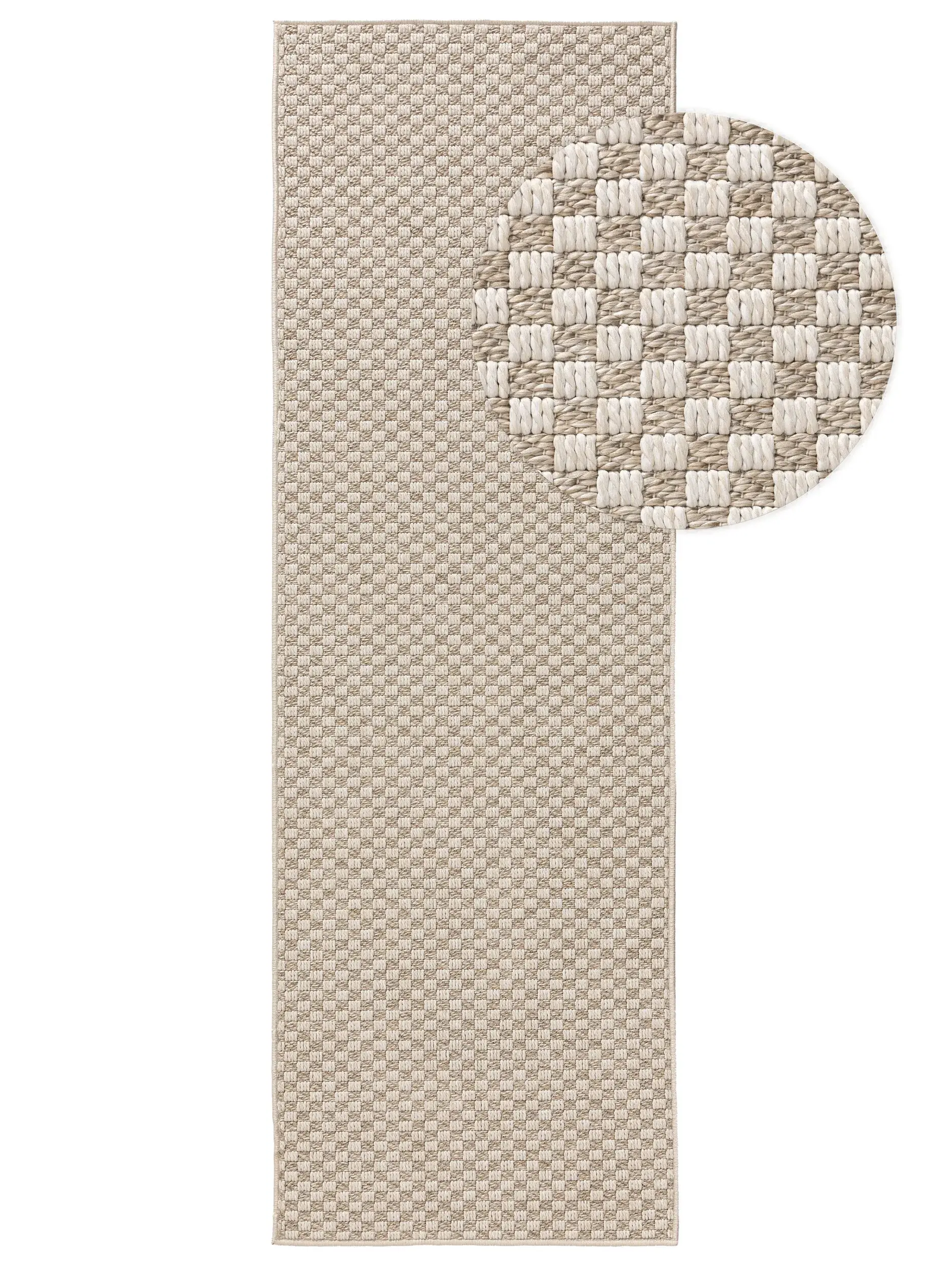 Teppich aus 100% Polypropylen in Beige mit 100% Polypropylen hohem Flor von benuta Pop