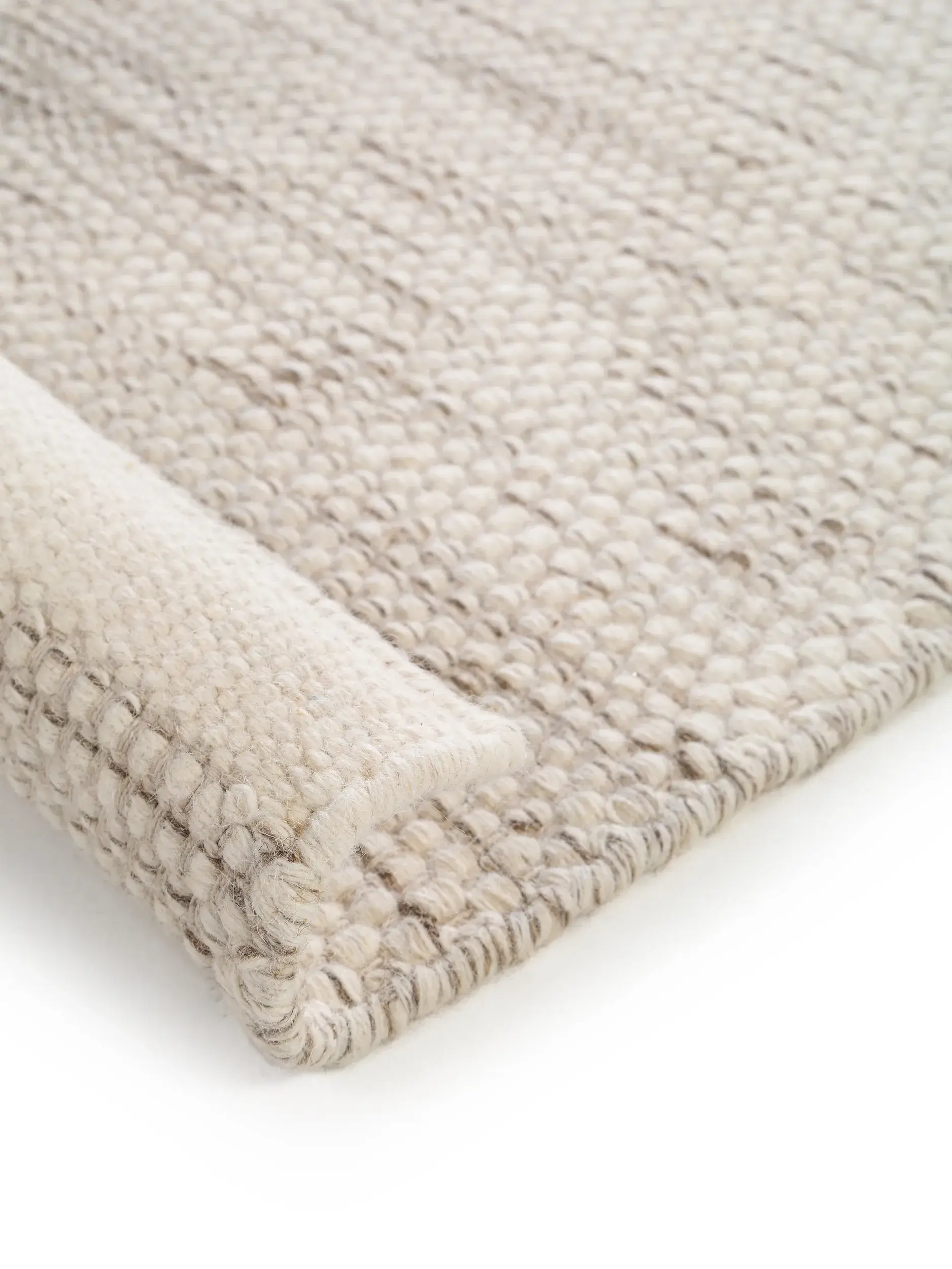 Teppich aus 80% Wolle, 20% Baumwolle in Beige mit 80% Wolle, 20% Baumwolle hohem Flor von benuta Pure