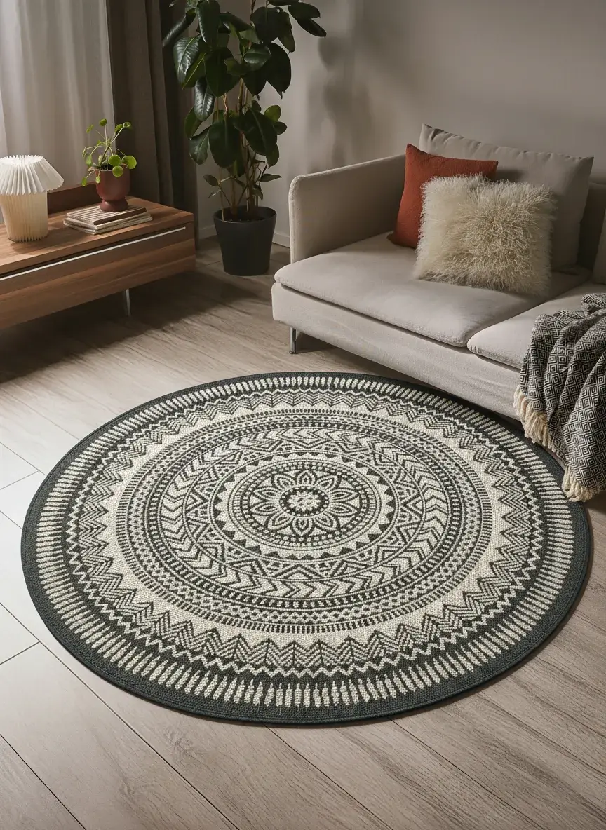 Vloerkleed Metro van 100% Polypropyleen in Zwart/Wit van benuta nest