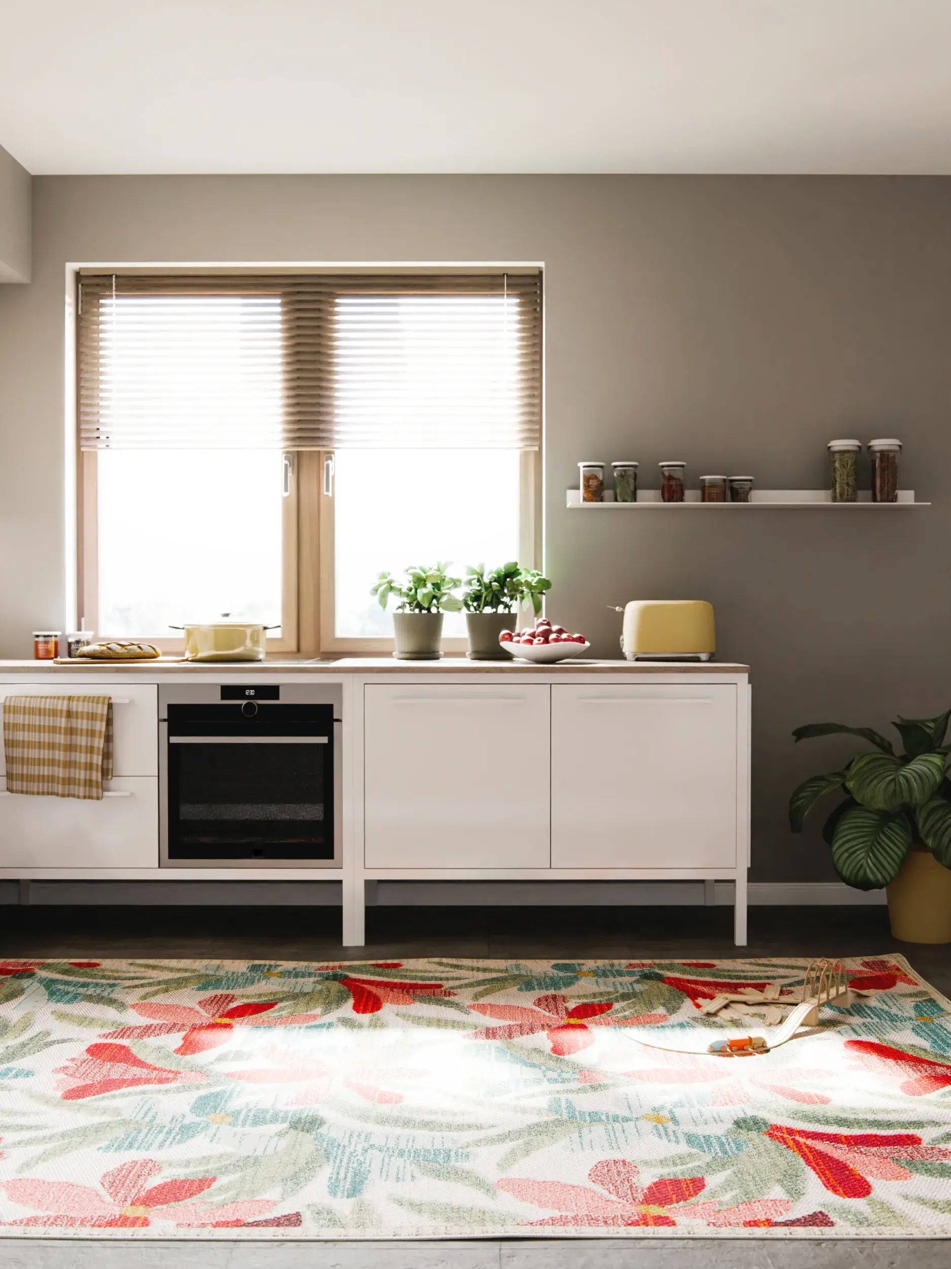 Teppich aus 100% Polypropylen in Multicolor mit 100% Polypropylen hohem Flor von benuta Nest