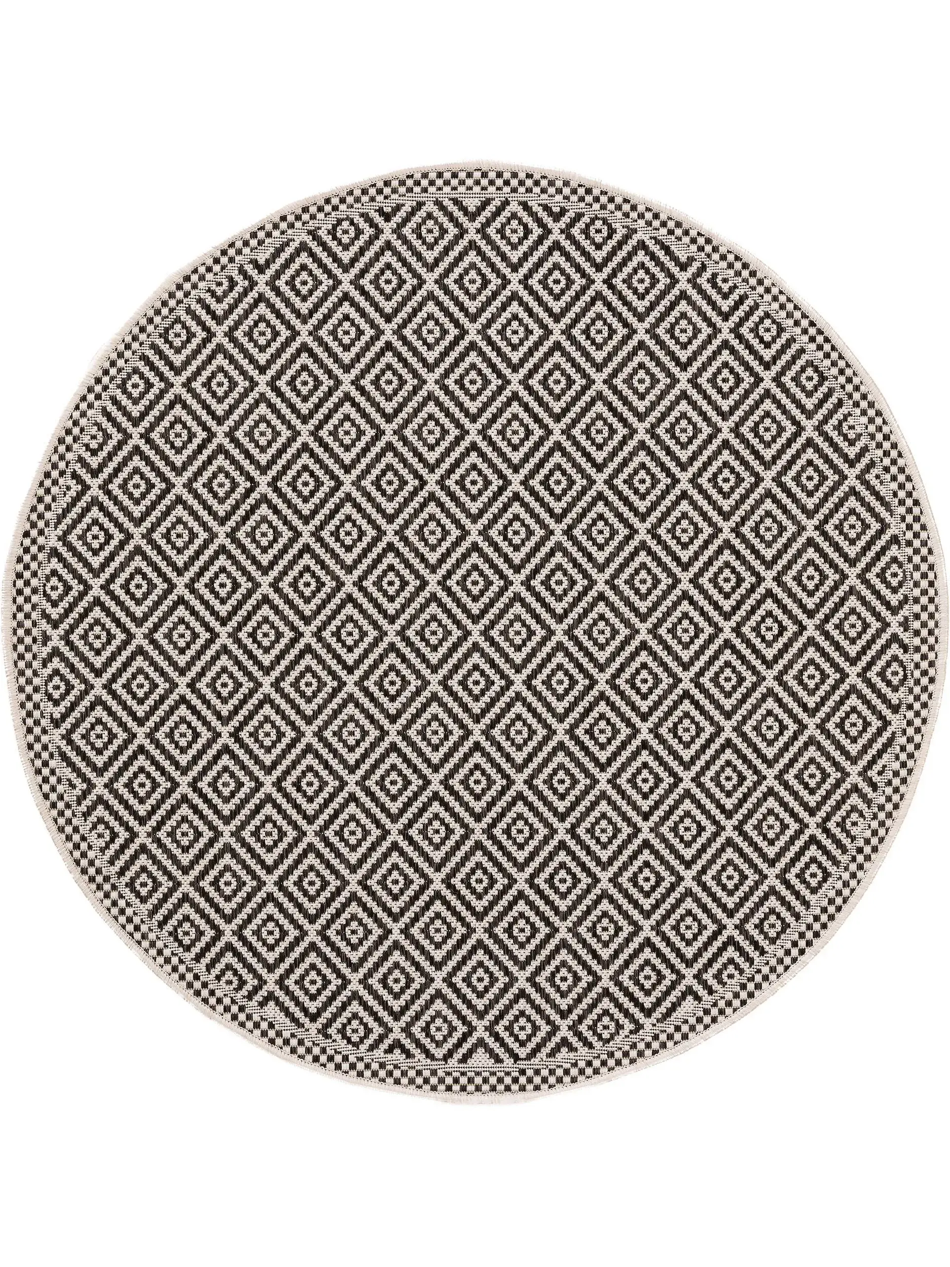 Tappeto di 100% Polipropilene in Bianco/Nero con pelo alto 100% Polipropilene da benuta nest