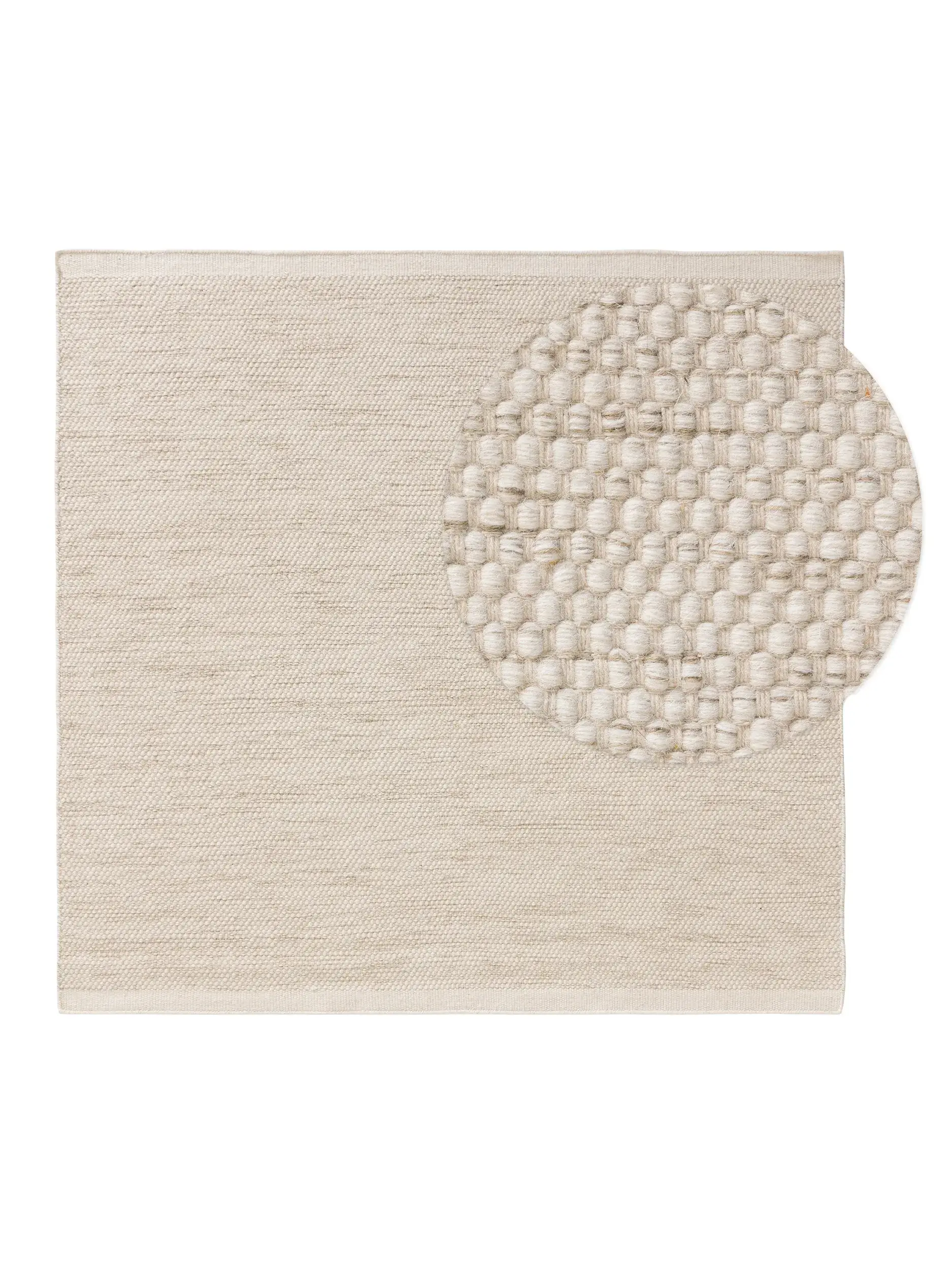 Teppich aus 80% Wolle, 20% Baumwolle in Beige mit 80% Wolle, 20% Baumwolle hohem Flor von benuta Pure