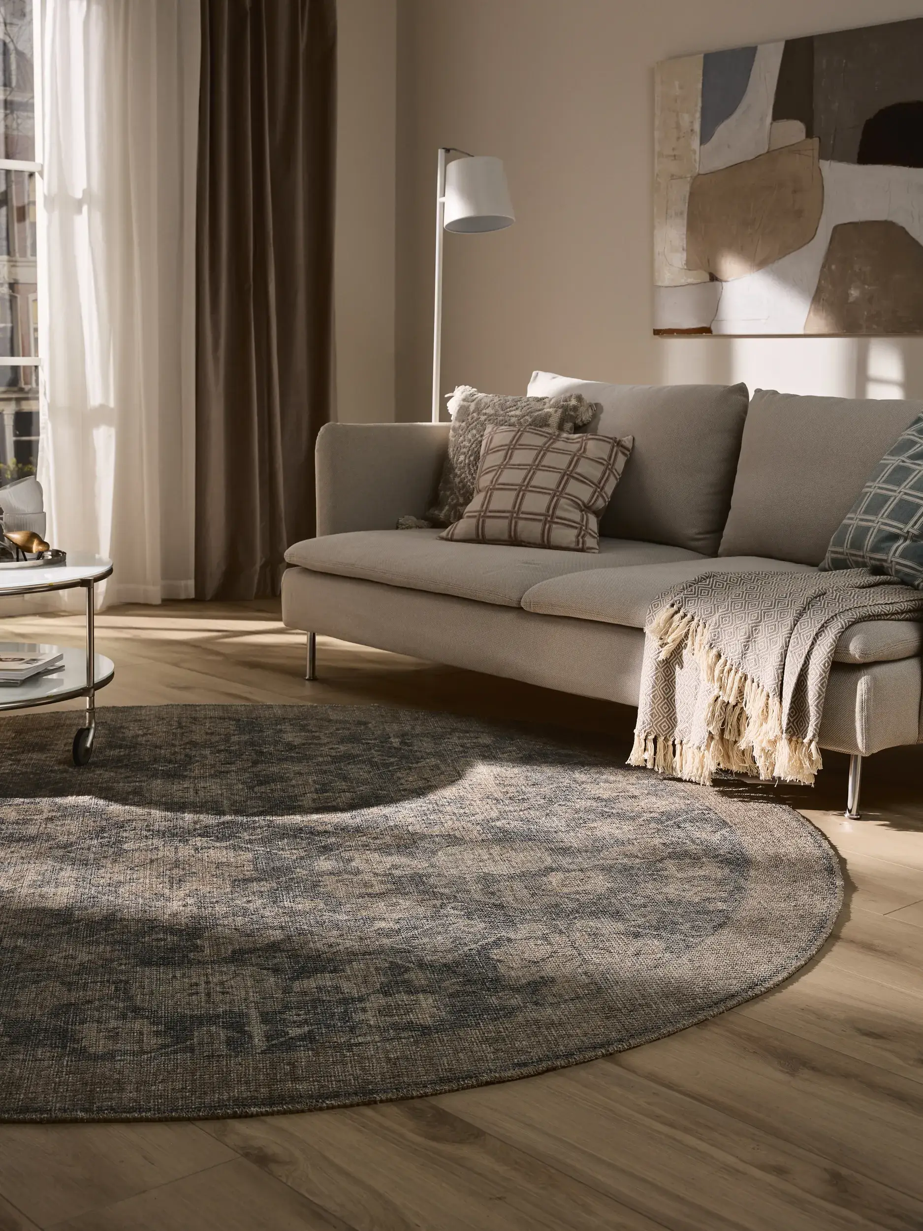 Rug made of 50% Polyester, 50% Polycotton in Grey with a 50% Polyester, 50% Polycotton high pile by benuta Nest