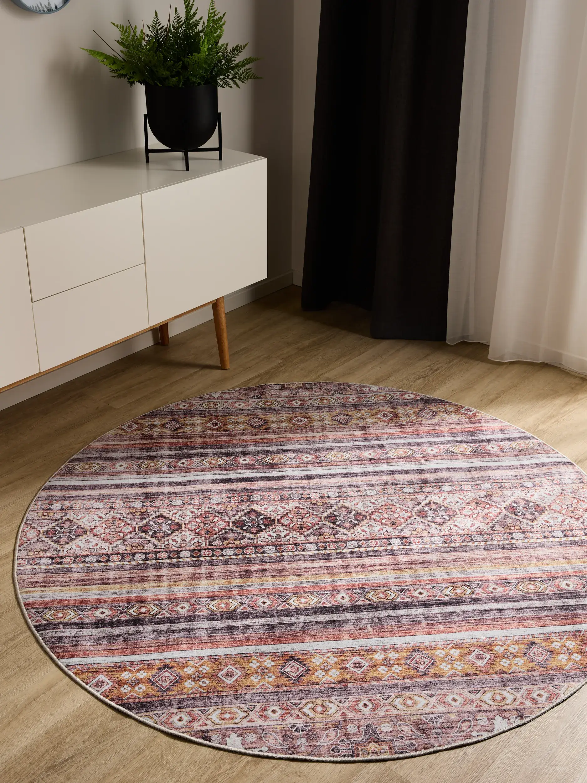 Rug made of 100% Polyester in Multicolour with a 100% Polyester high pile by benuta Basic