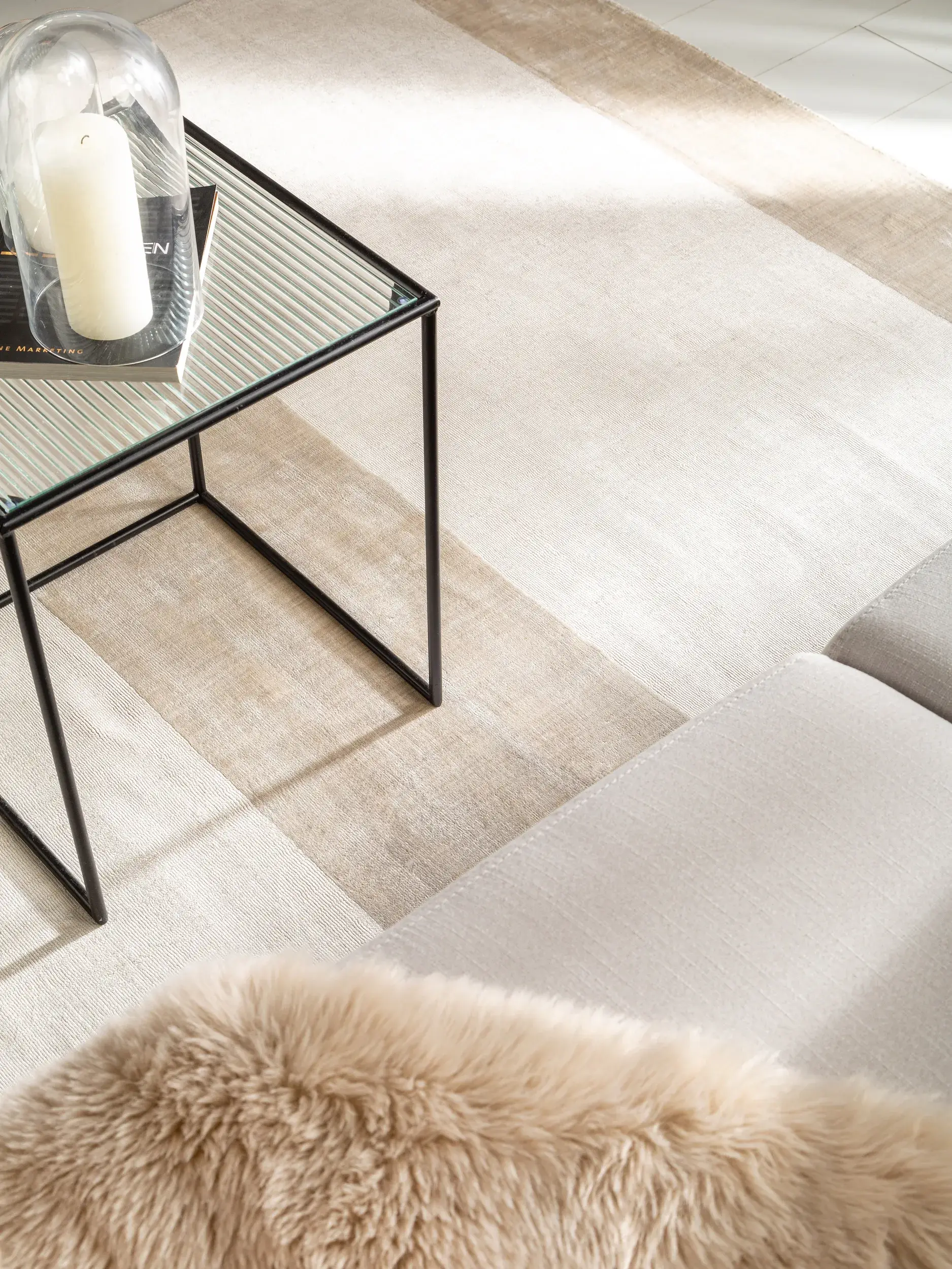 Tapis Hudson en 100% Viscose en Beige de benuta pure