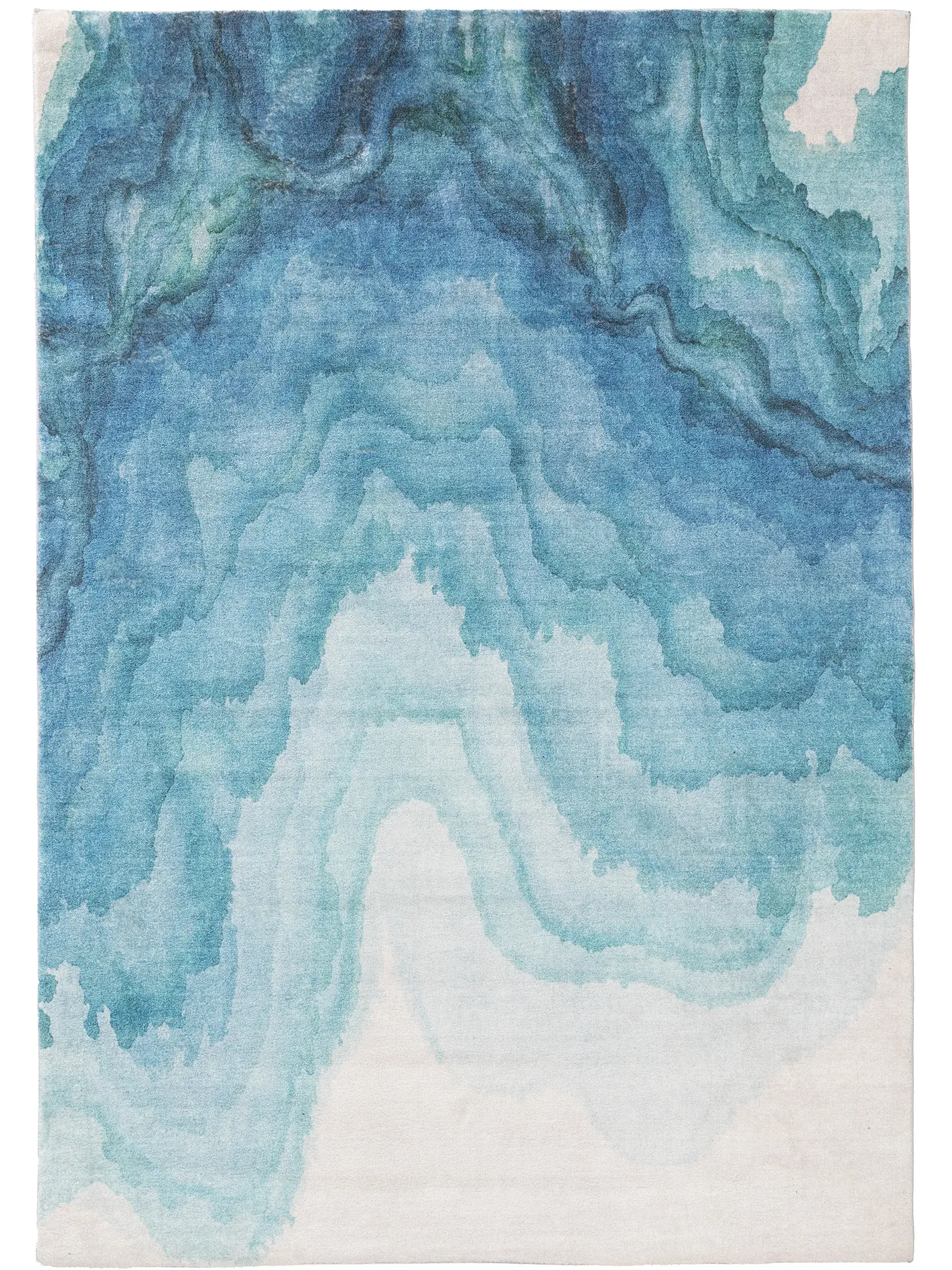Rug made of 100% Polyester in Blau with a 100% Polyester high pile by benuta Pop