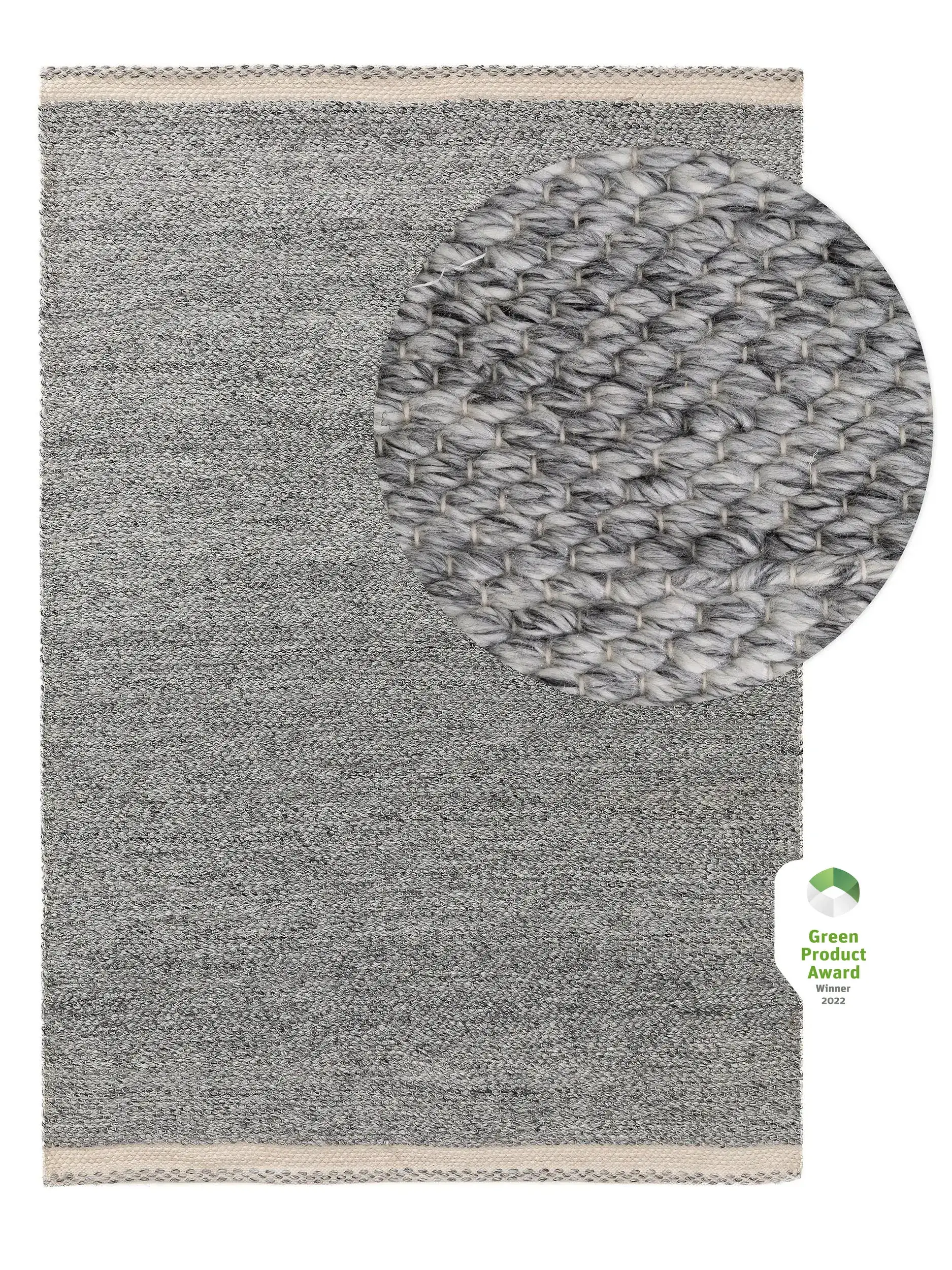 Tappeto realizzato con materiale riciclato Kiah Grigio di 